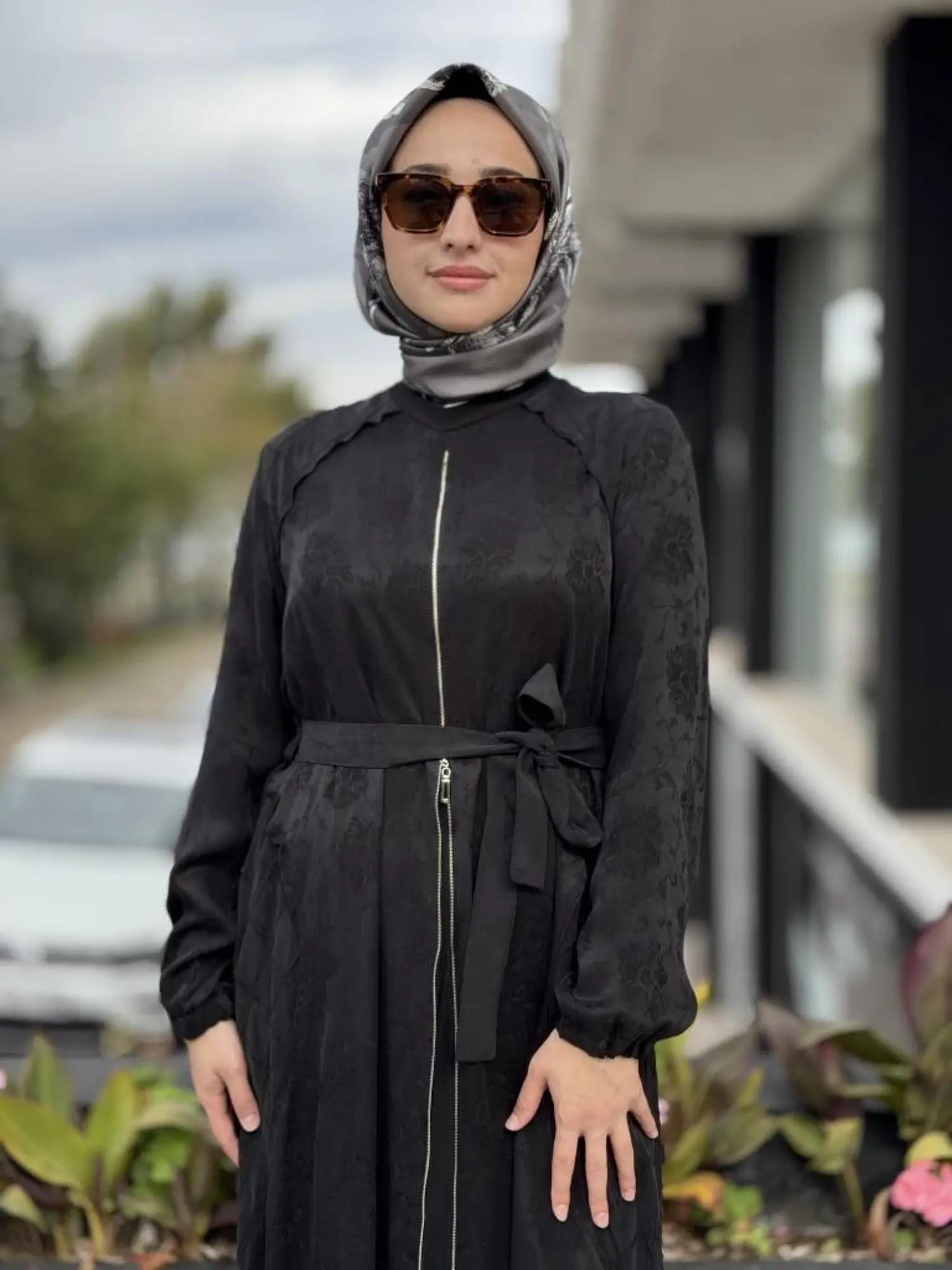 Misswhence Fermuar Detaylı Jakarlı Cupra İpek Elbise 38835