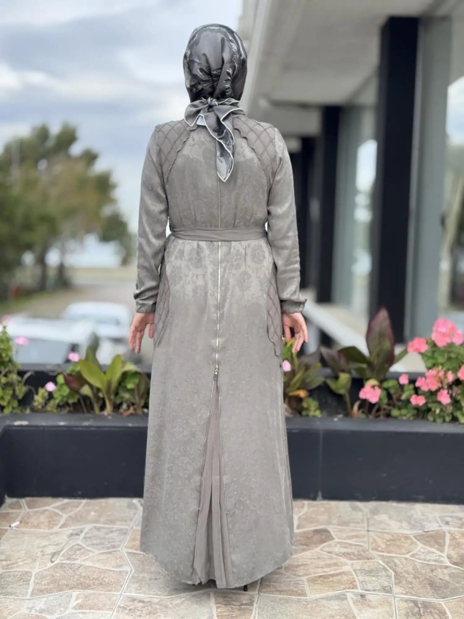 Misswhence Fermuar Detaylı Jakarlı Cupra İpek Elbise 38835