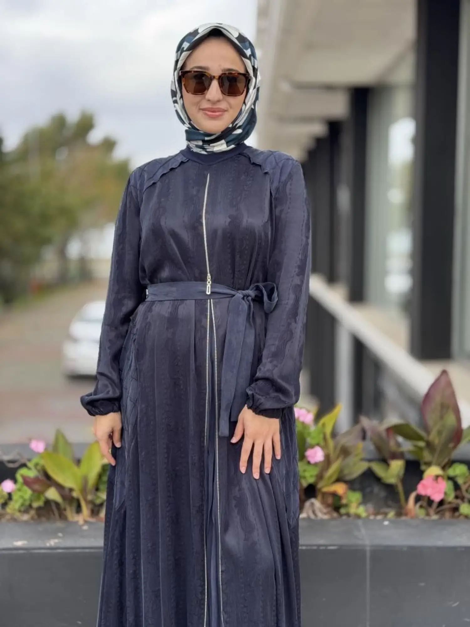 Misswhence Fermuar Detaylı Jakarlı Cupra İpek Elbise 38835