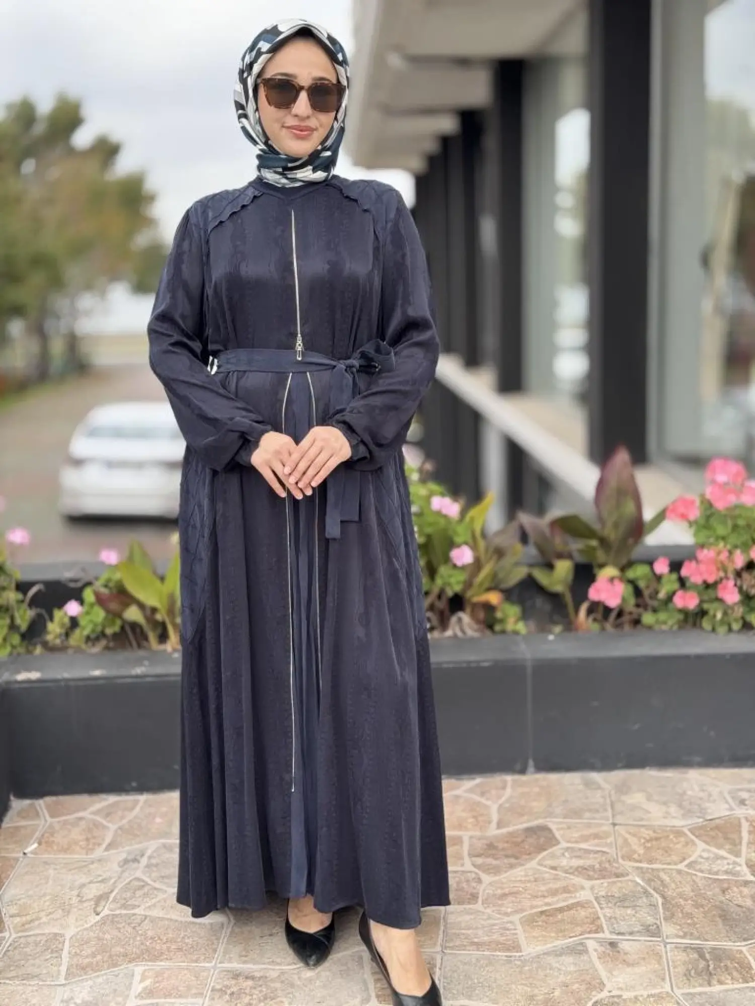 Misswhence Fermuar Detaylı Jakarlı Cupra İpek Elbise 38835