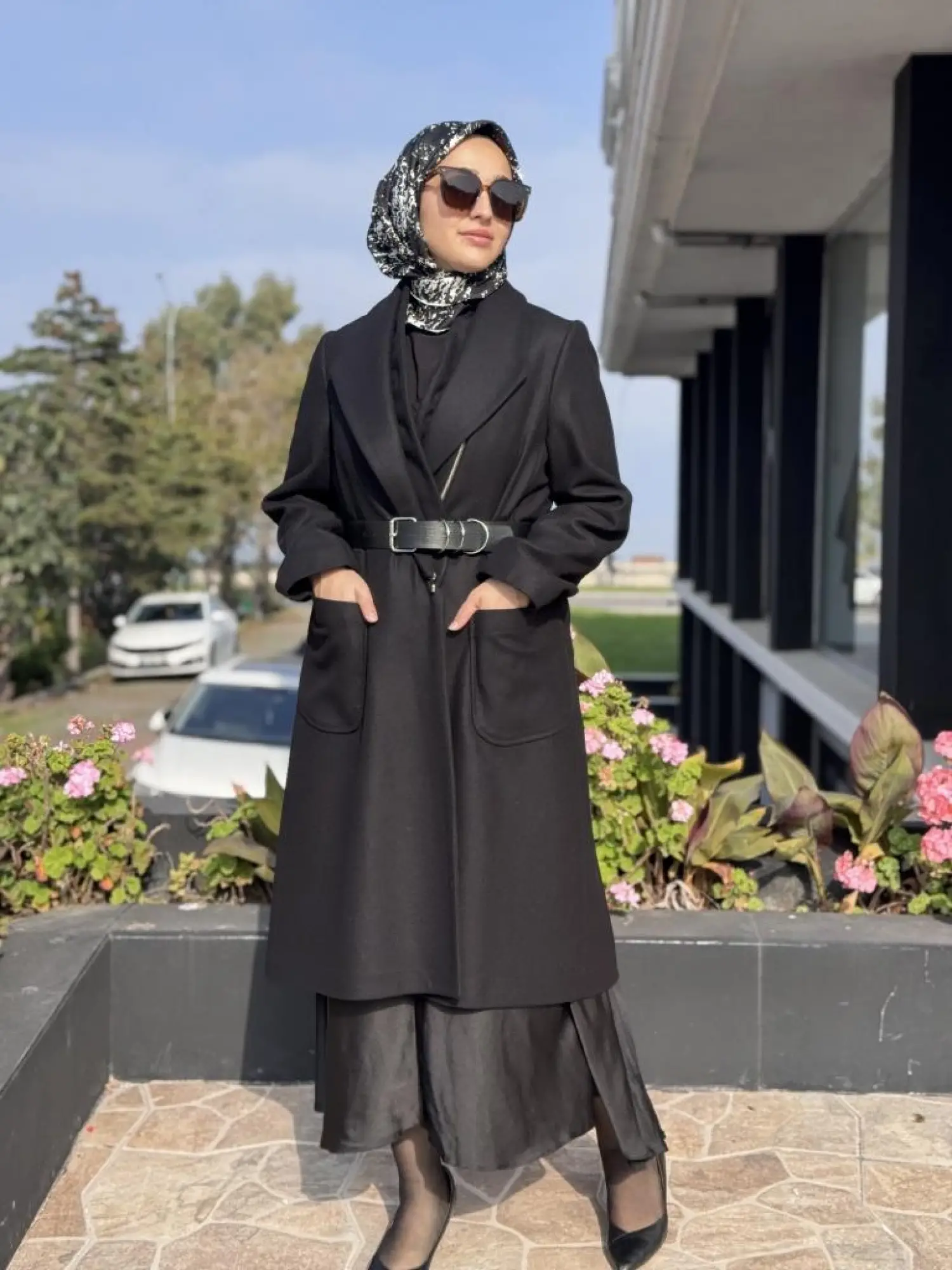 Misswhence Fermuar Detaylı Kemerli Kaşe Kap 36411