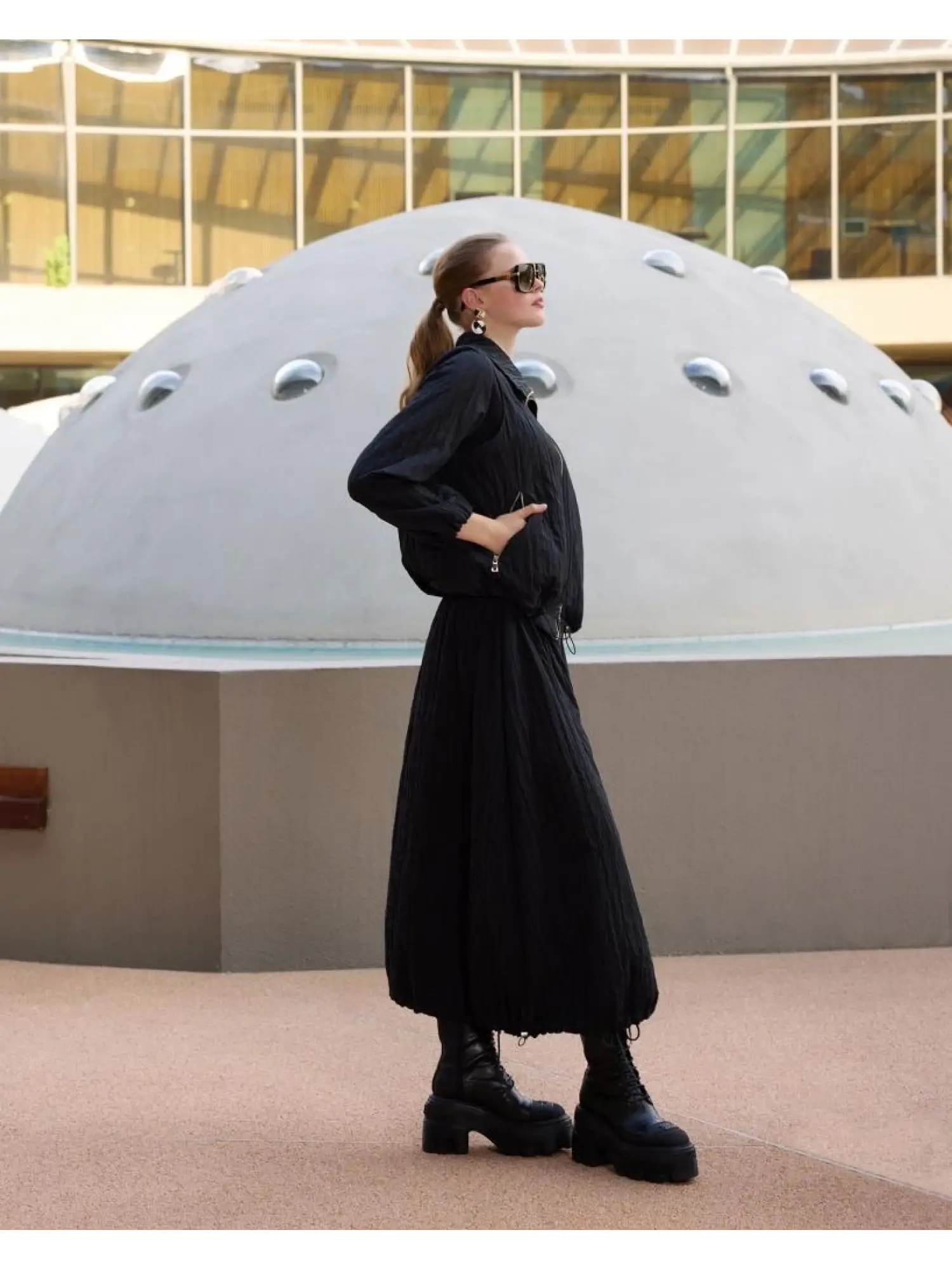 Misswhence Fermuar Detaylı Tafta Ceket Etek Takım 38216