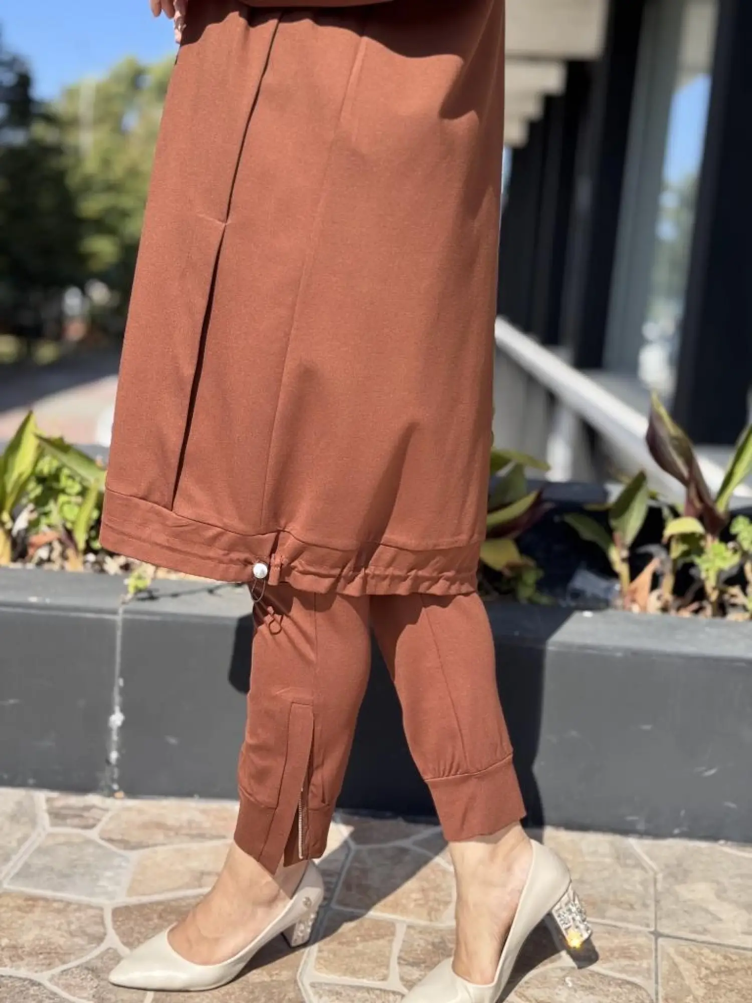 Misswhence Fermuar ve Dikiş Detaylı Viscon Pantolon 38102