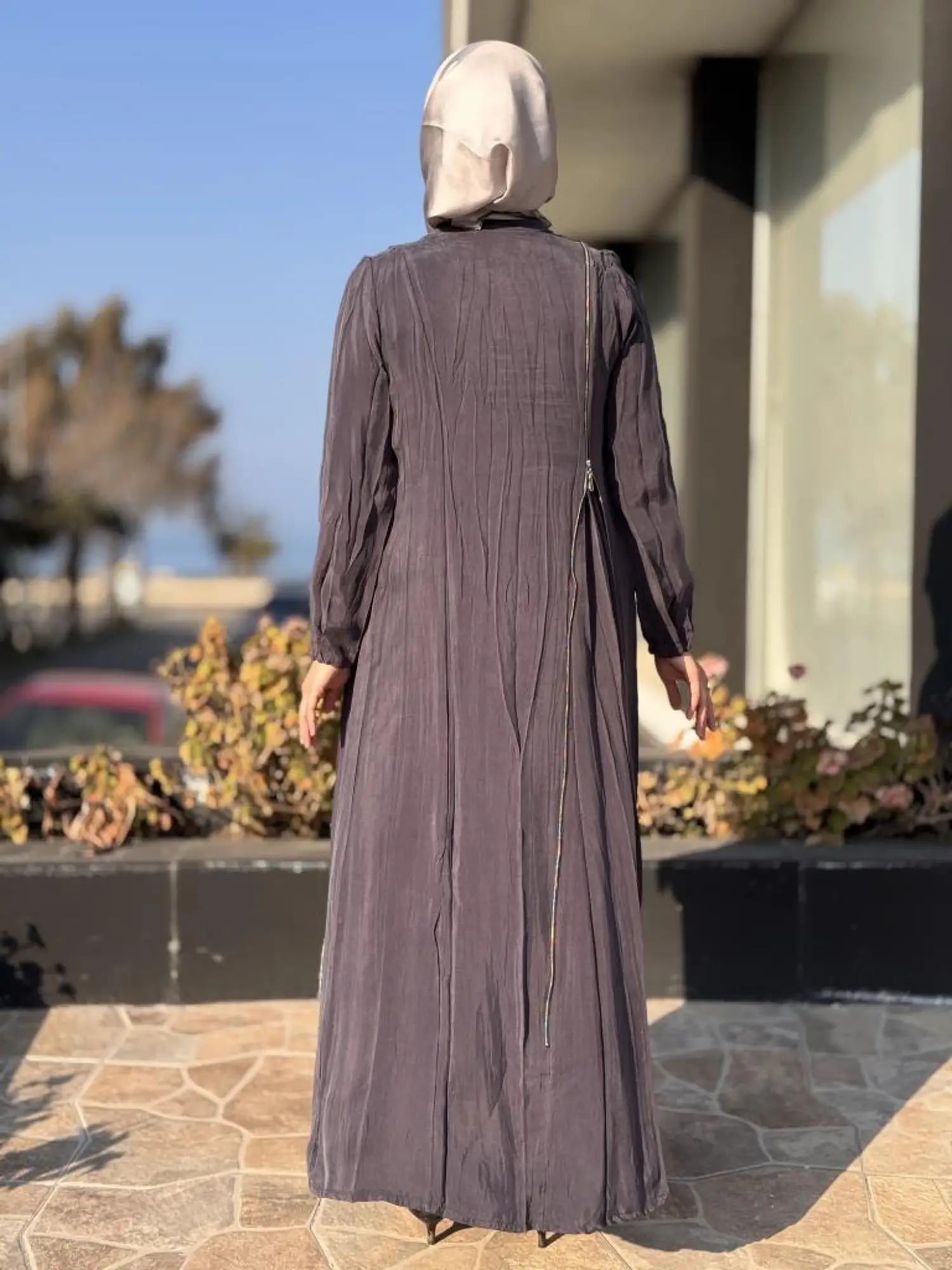 Misswhence Fermuarlı Cupra İpek Elbise 37830