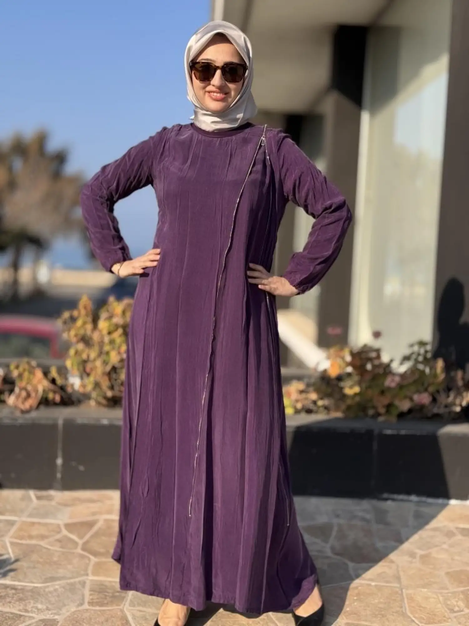 Misswhence Fermuarlı Cupra İpek Elbise 37830