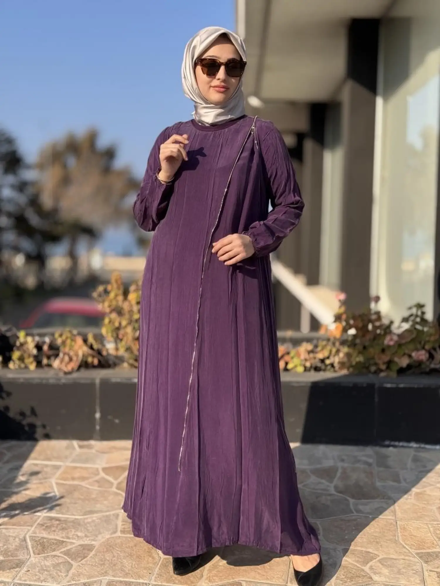 Misswhence Fermuarlı Cupra İpek Elbise 37830