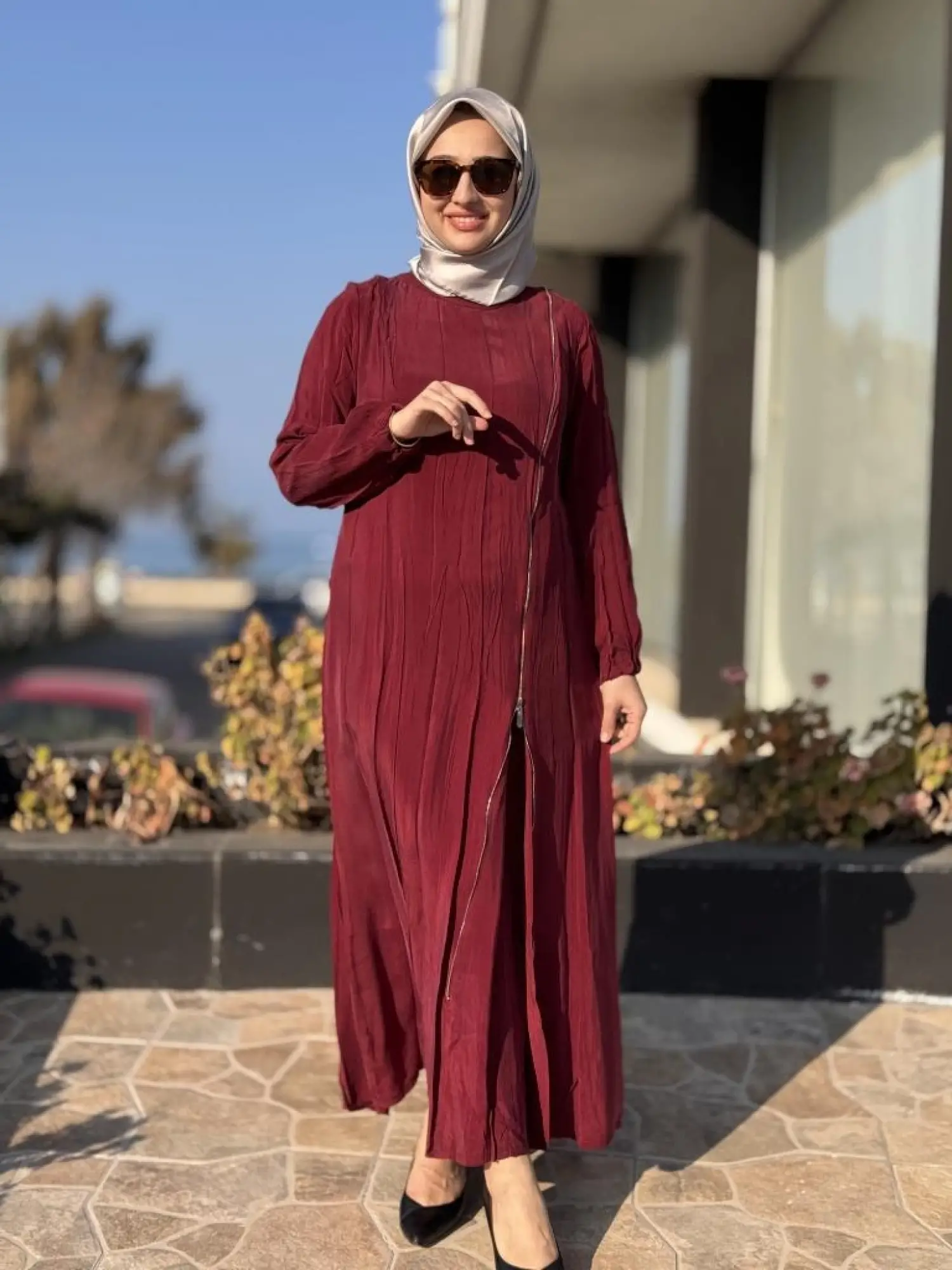 Misswhence Fermuarlı Cupra İpek Elbise 37830