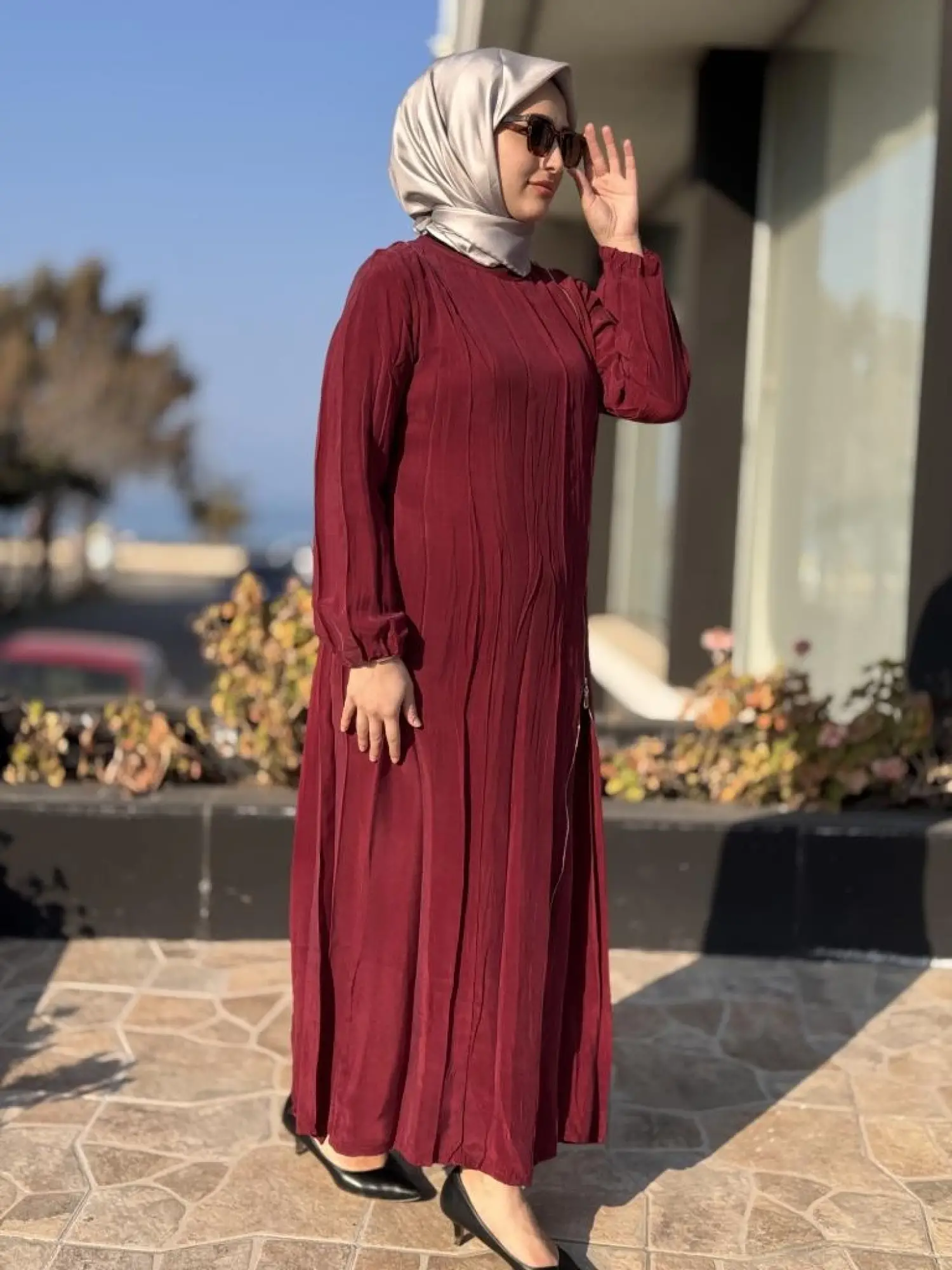 Misswhence Fermuarlı Cupra İpek Elbise 37830