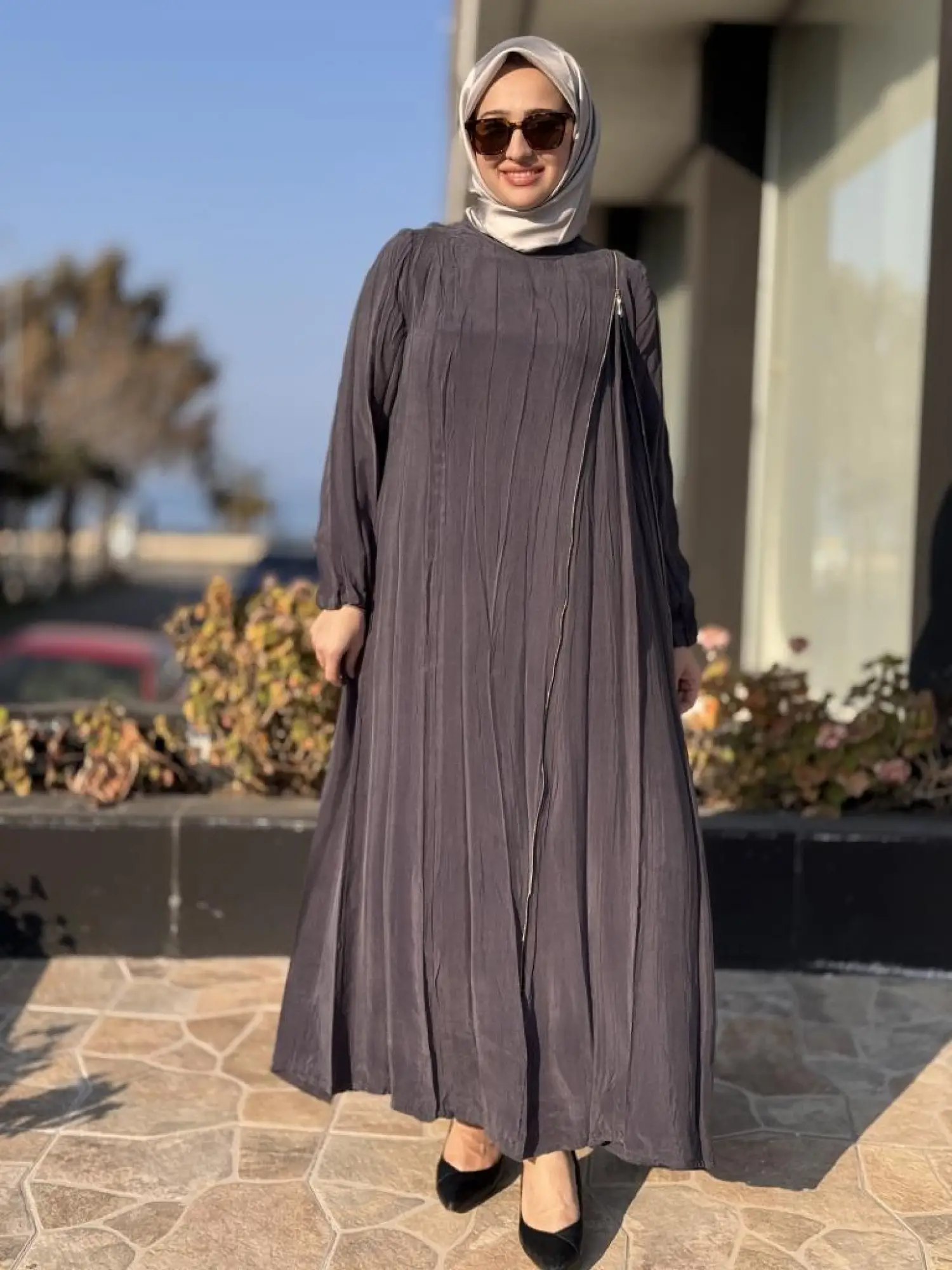 Misswhence Fermuarlı Cupra İpek Elbise 37830