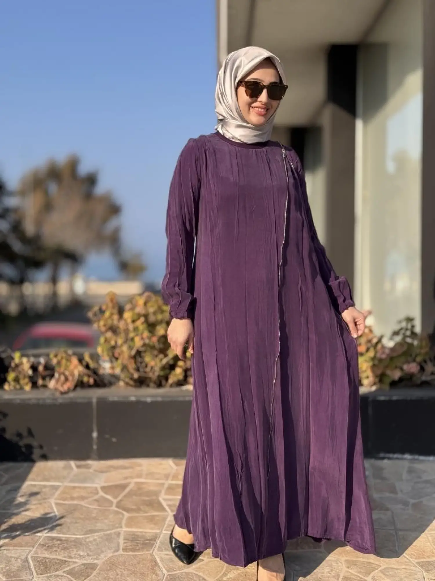 Misswhence Fermuarlı Cupra İpek Elbise 37830