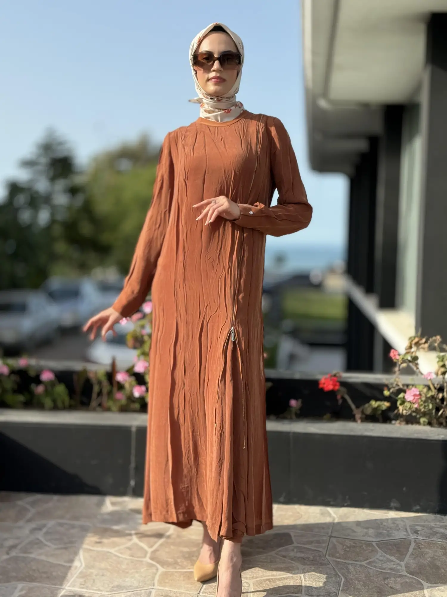 Misswhence Fermuarlı İpek Elbise 35800