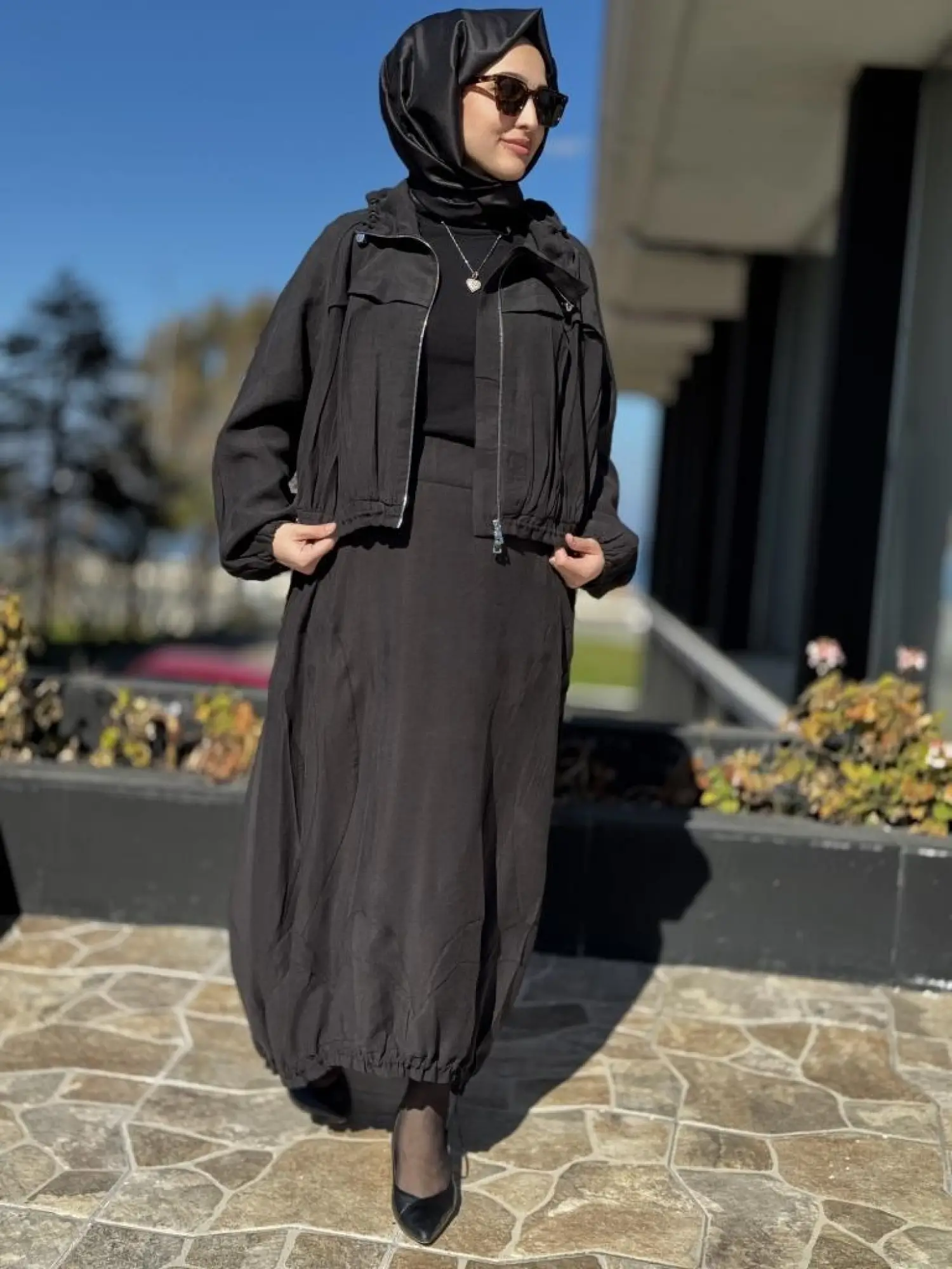 Misswhence Fermuarlı İpek Keten Ceket Etek Takım 37200