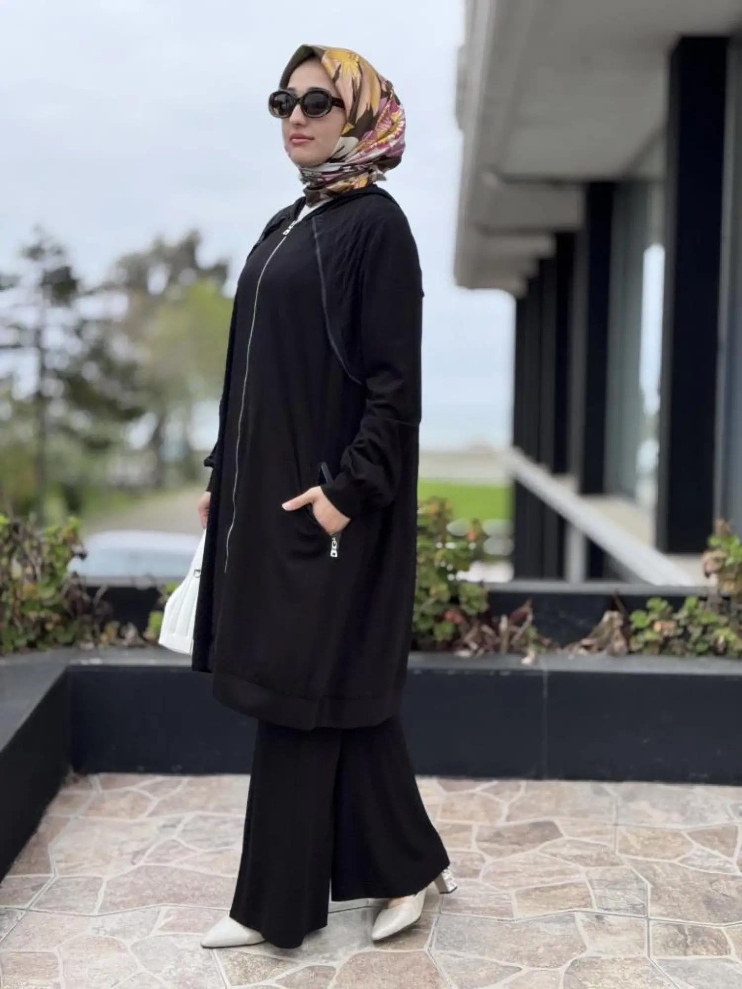 Misswhence Fermuarlı Kapüşonlu Penye Kap/Ceket 37415