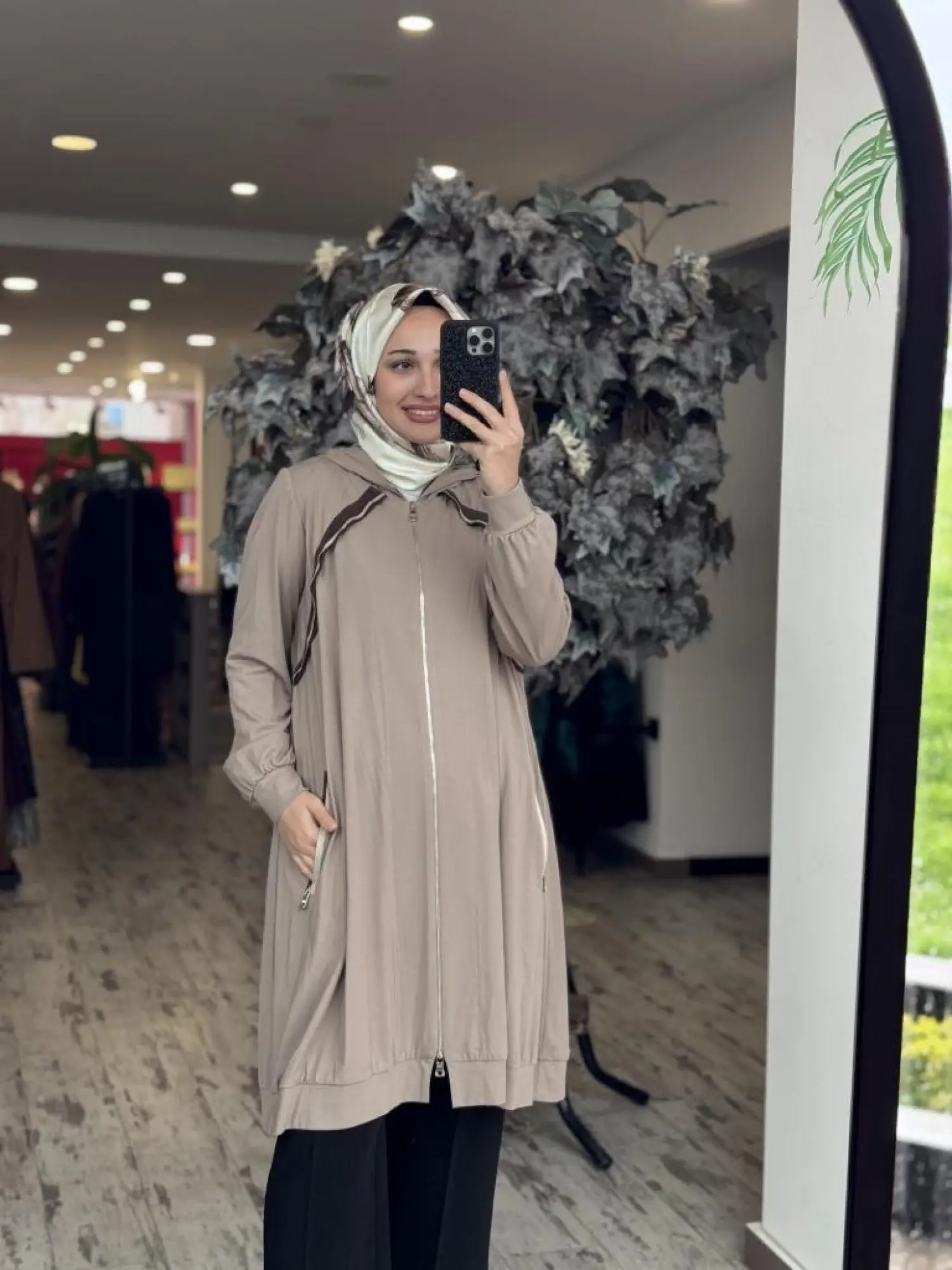 Misswhence Fermuarlı Kapüşonlu Penye Kap/Ceket 37415