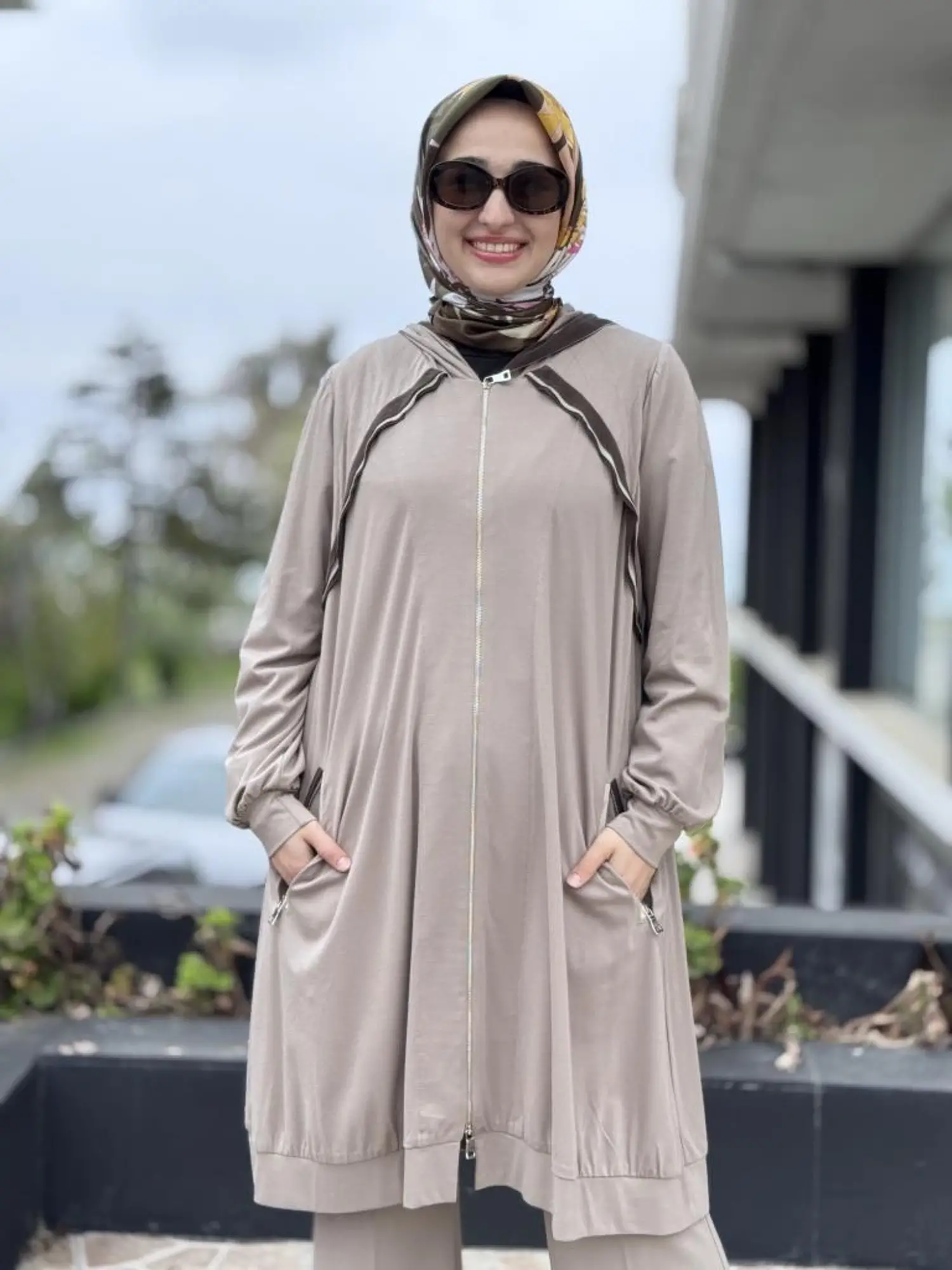 Misswhence Fermuarlı Kapüşonlu Penye Kap/Ceket 37415