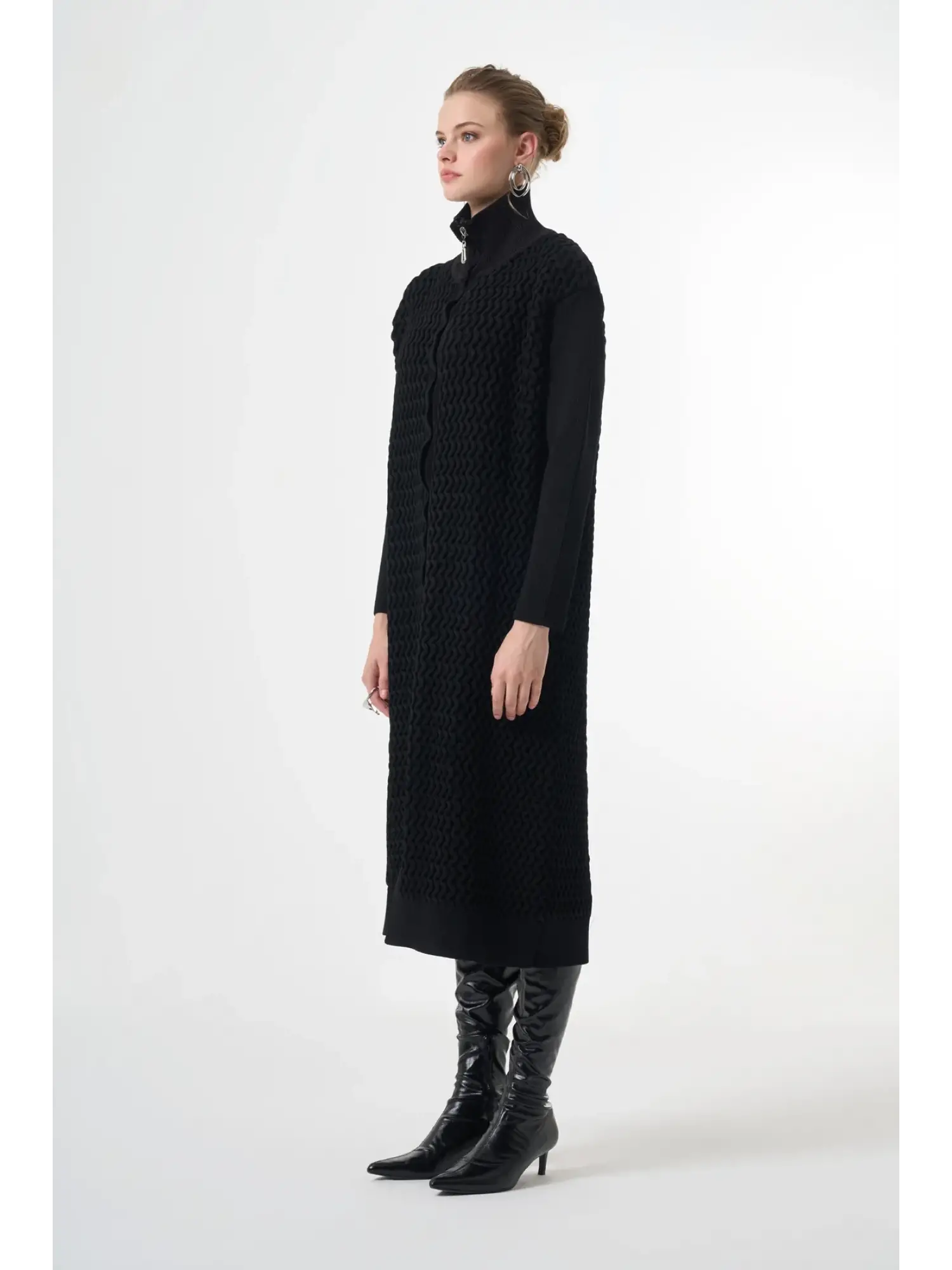 Misswhence Fermuarlı Örme Triko Kap 36529