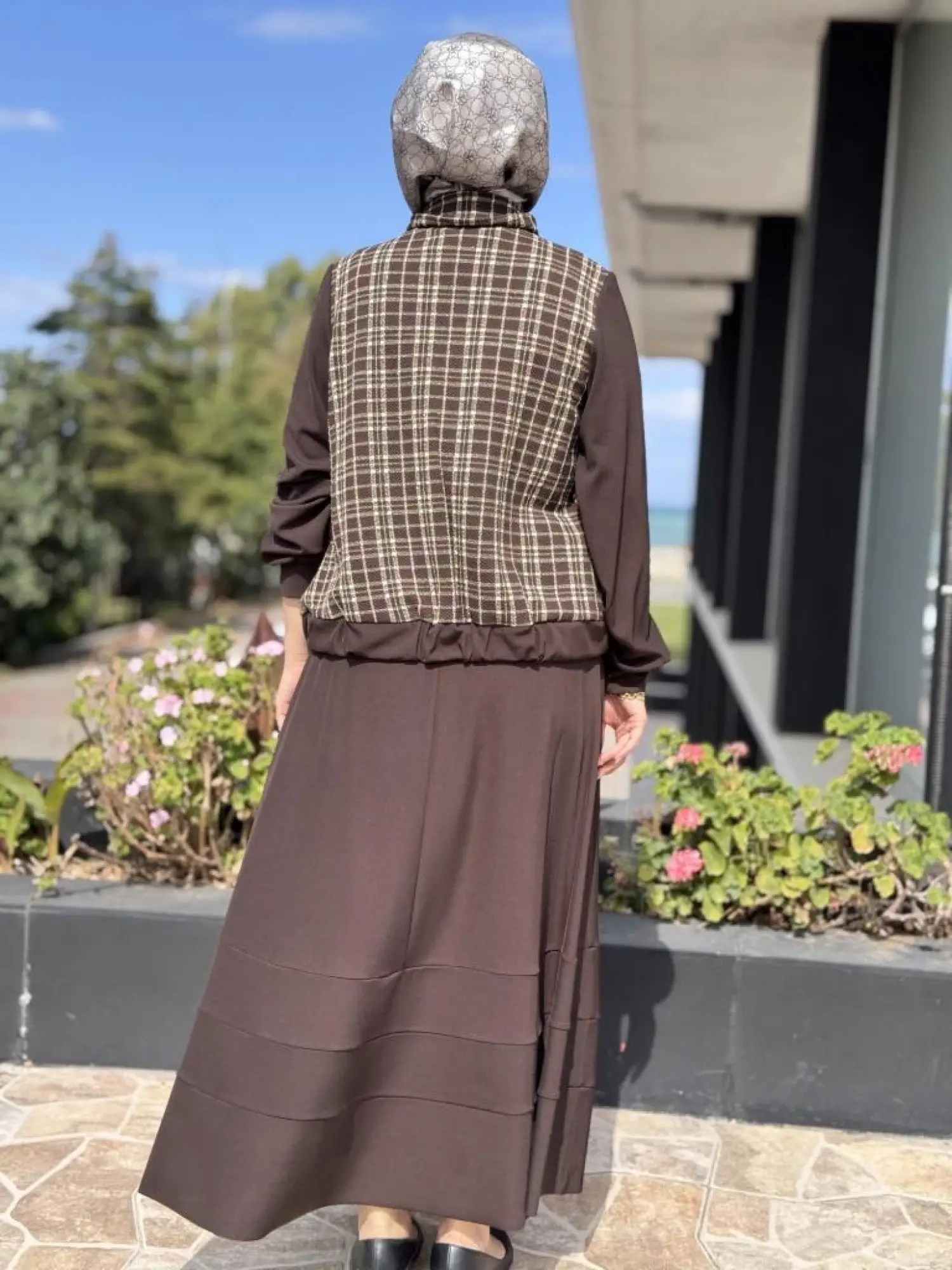 Misswhence Fermuarlı Patcwork Ceket Etek Takım 38200