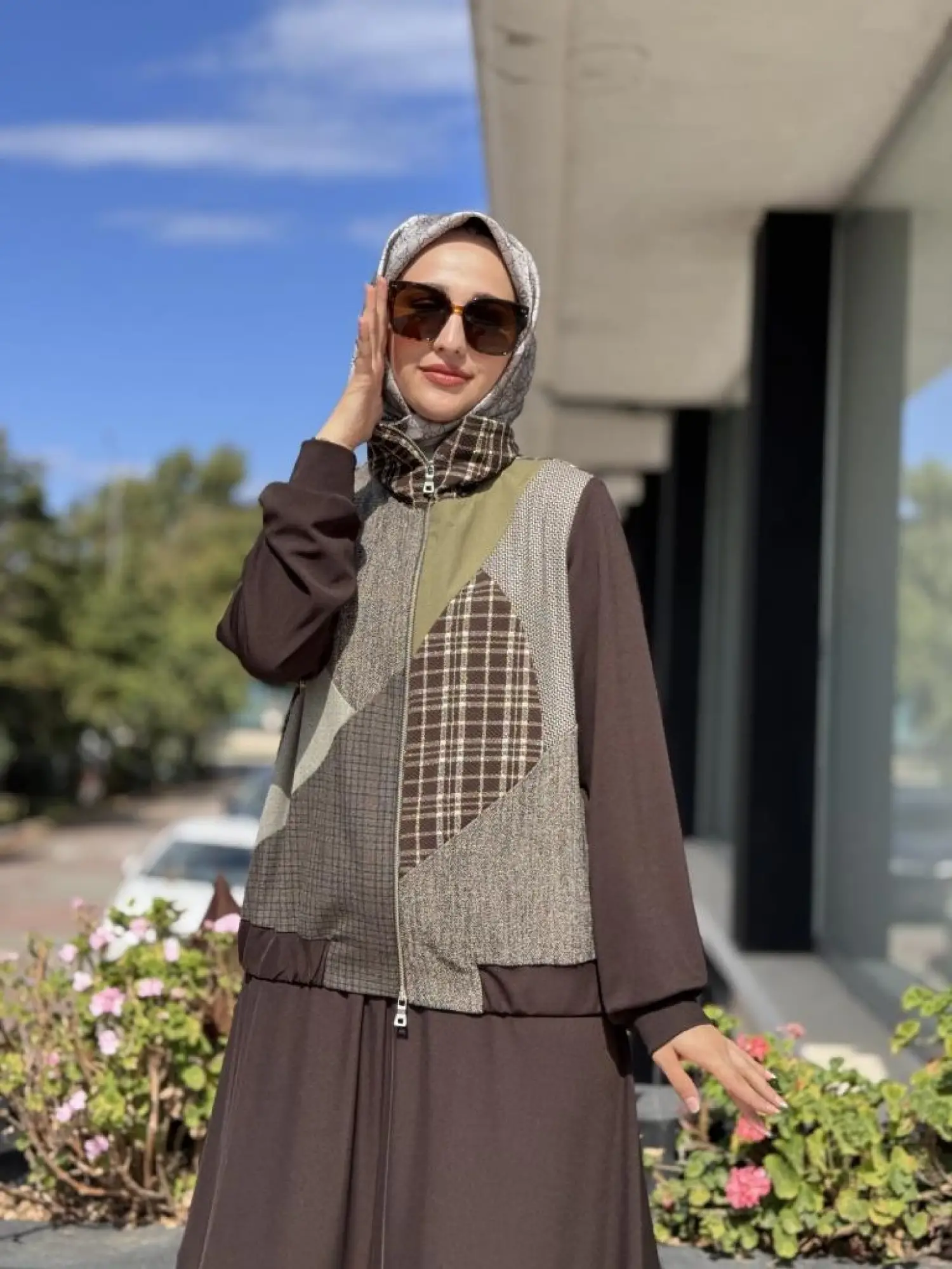 Misswhence Fermuarlı Patcwork Ceket Etek Takım 38200