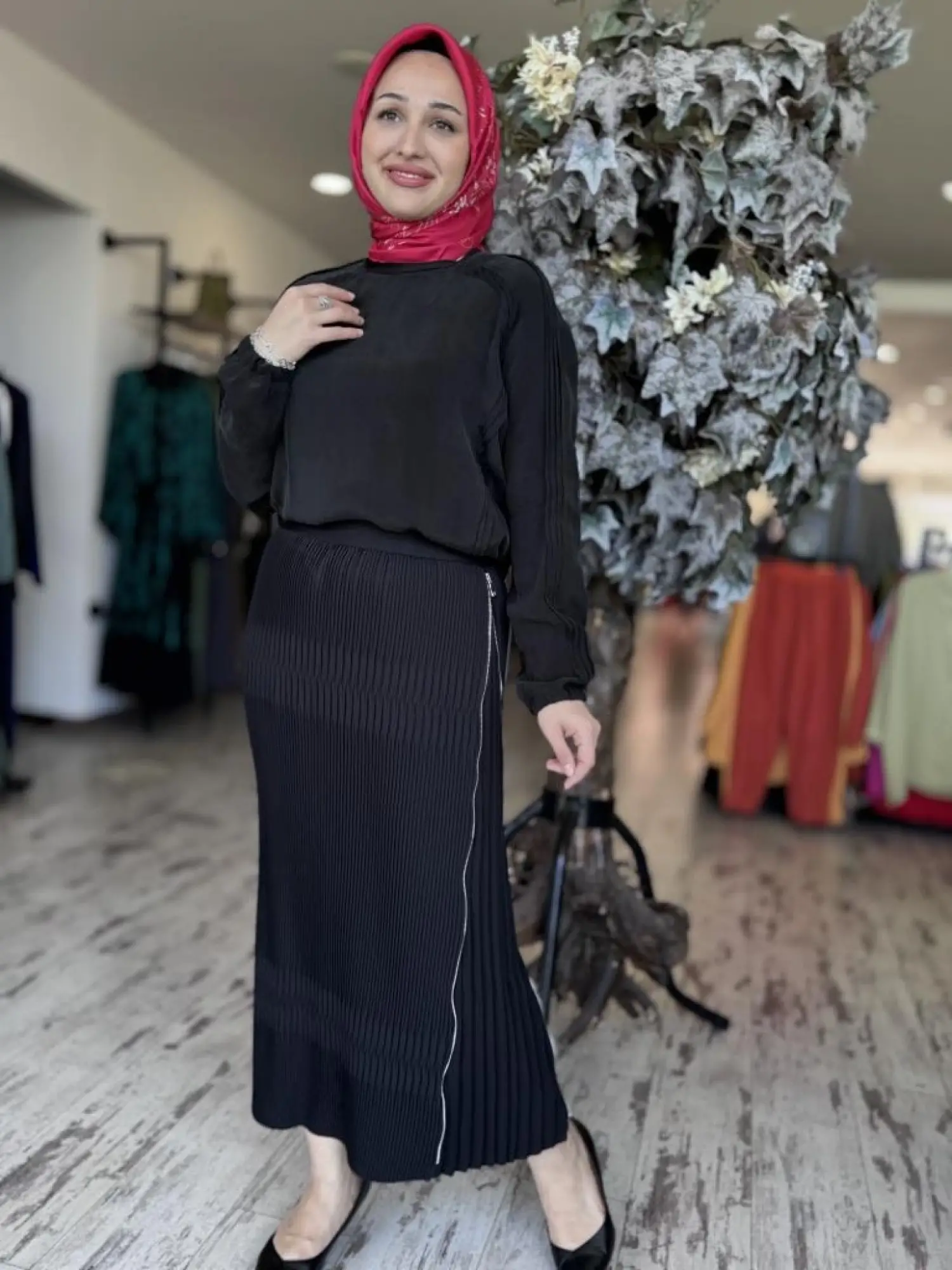 Misswhence Fermuarlı Pliseli Etek 37921