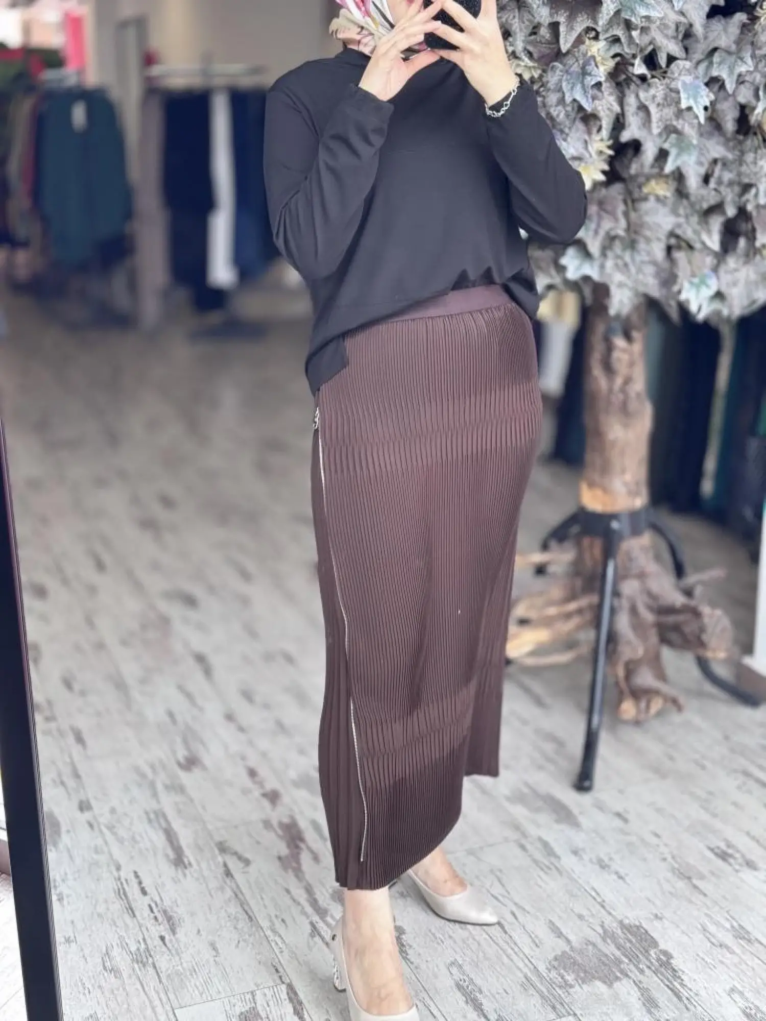 Misswhence Fermuarlı Pliseli Etek 37921