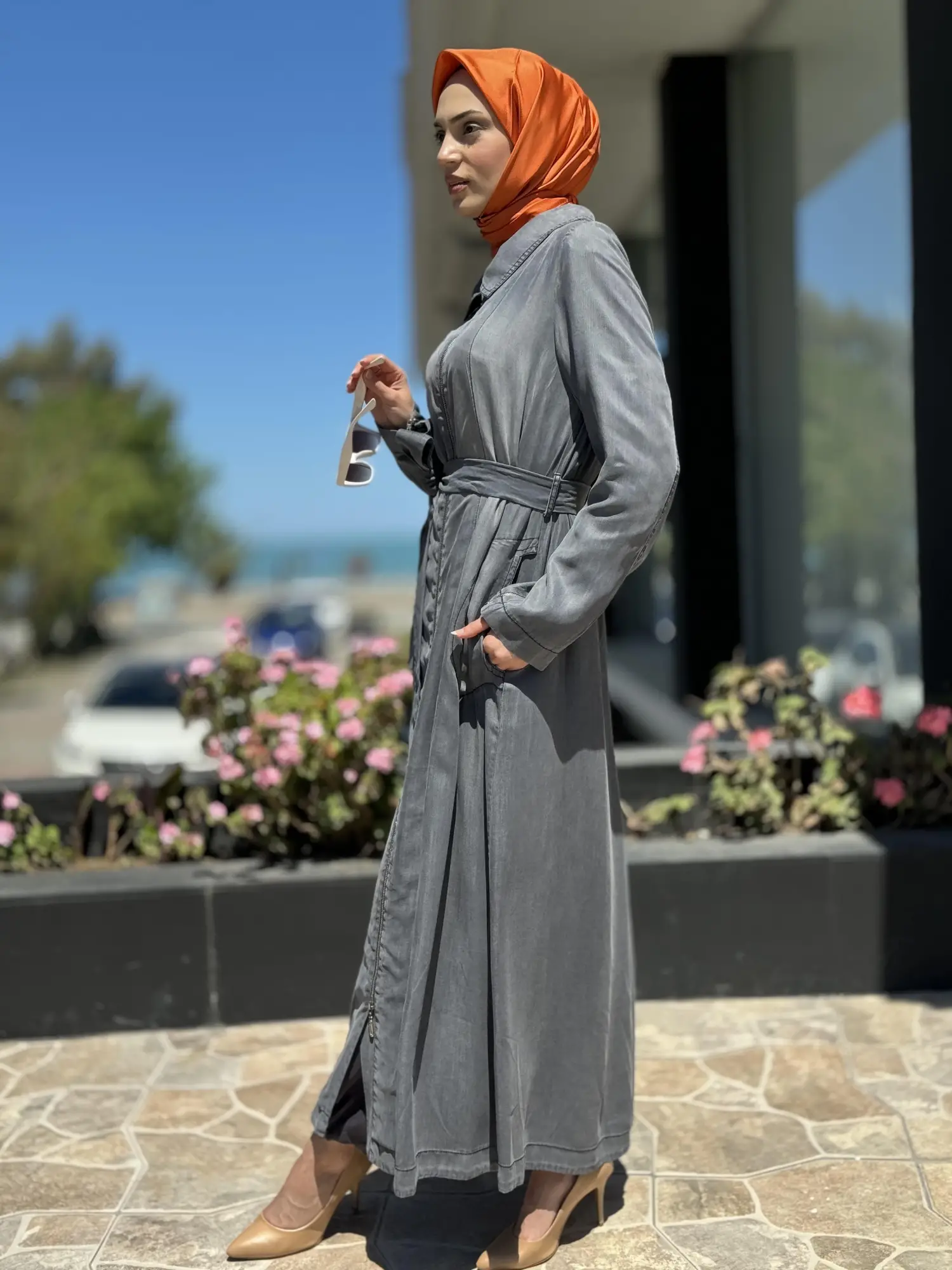 Misswhence Fermuarlı Tencel Kot Pardesü 35518