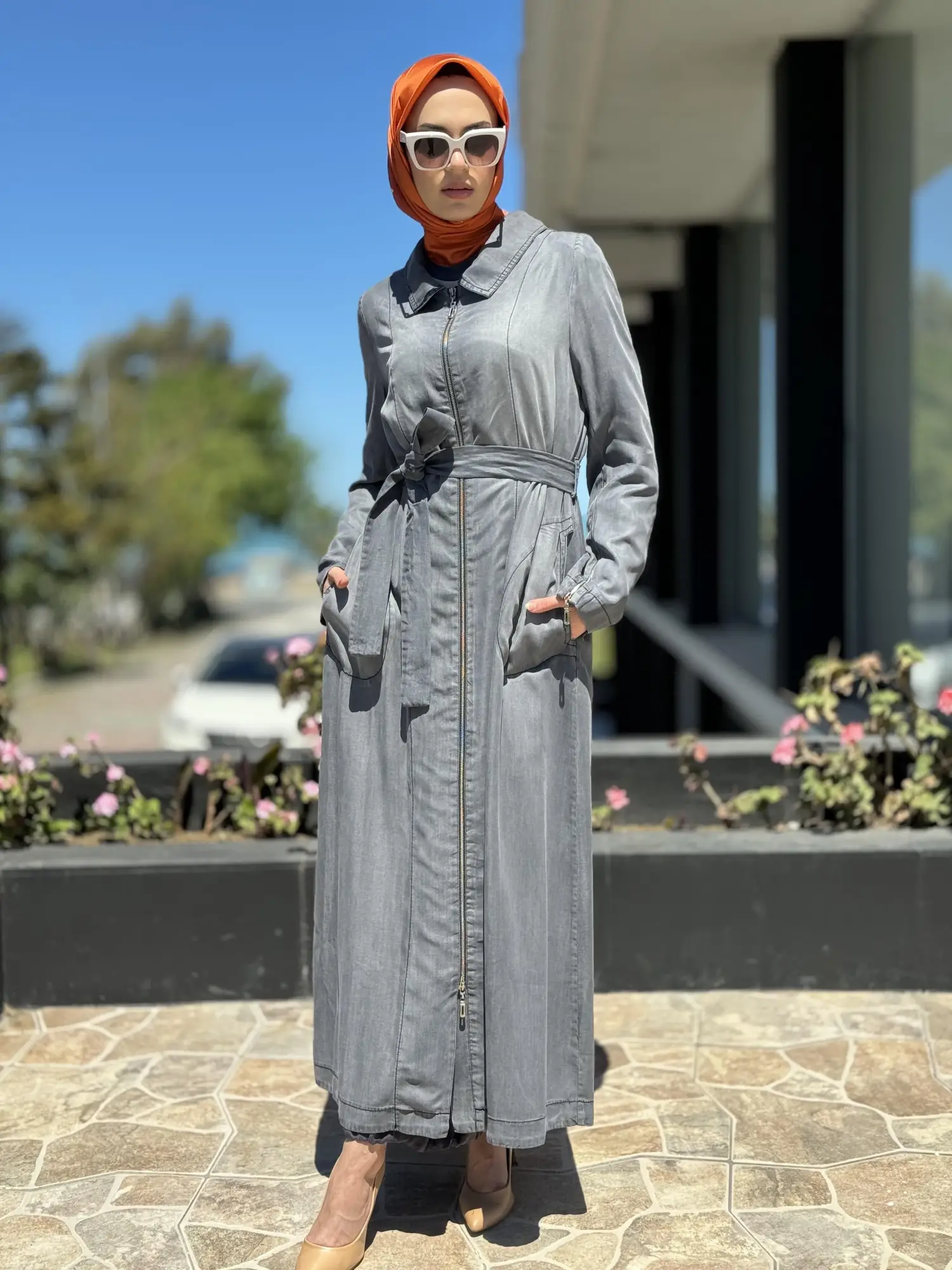 Misswhence Fermuarlı Tencel Kot Pardesü 35518