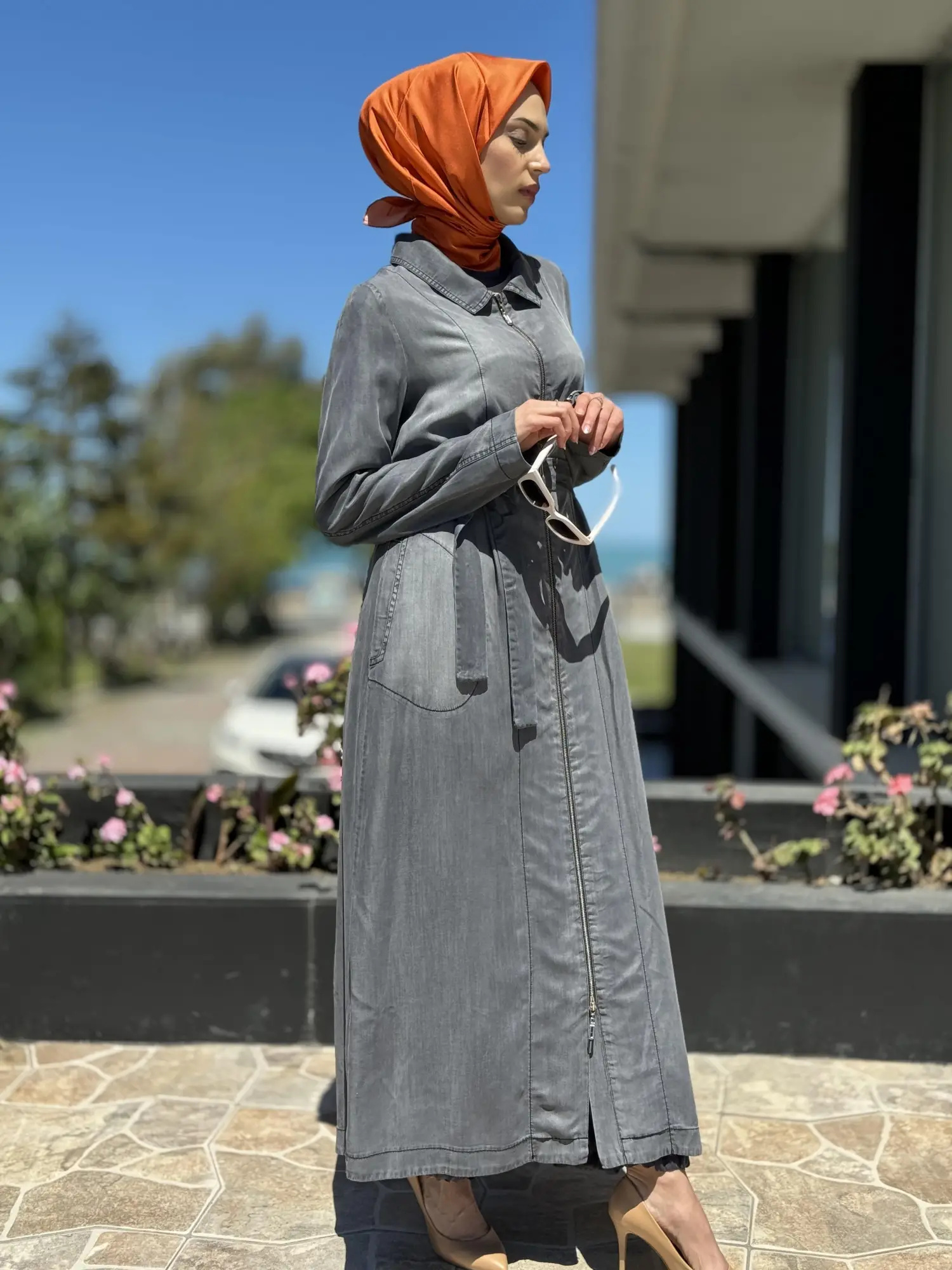 Misswhence Fermuarlı Tencel Kot Pardesü 35518