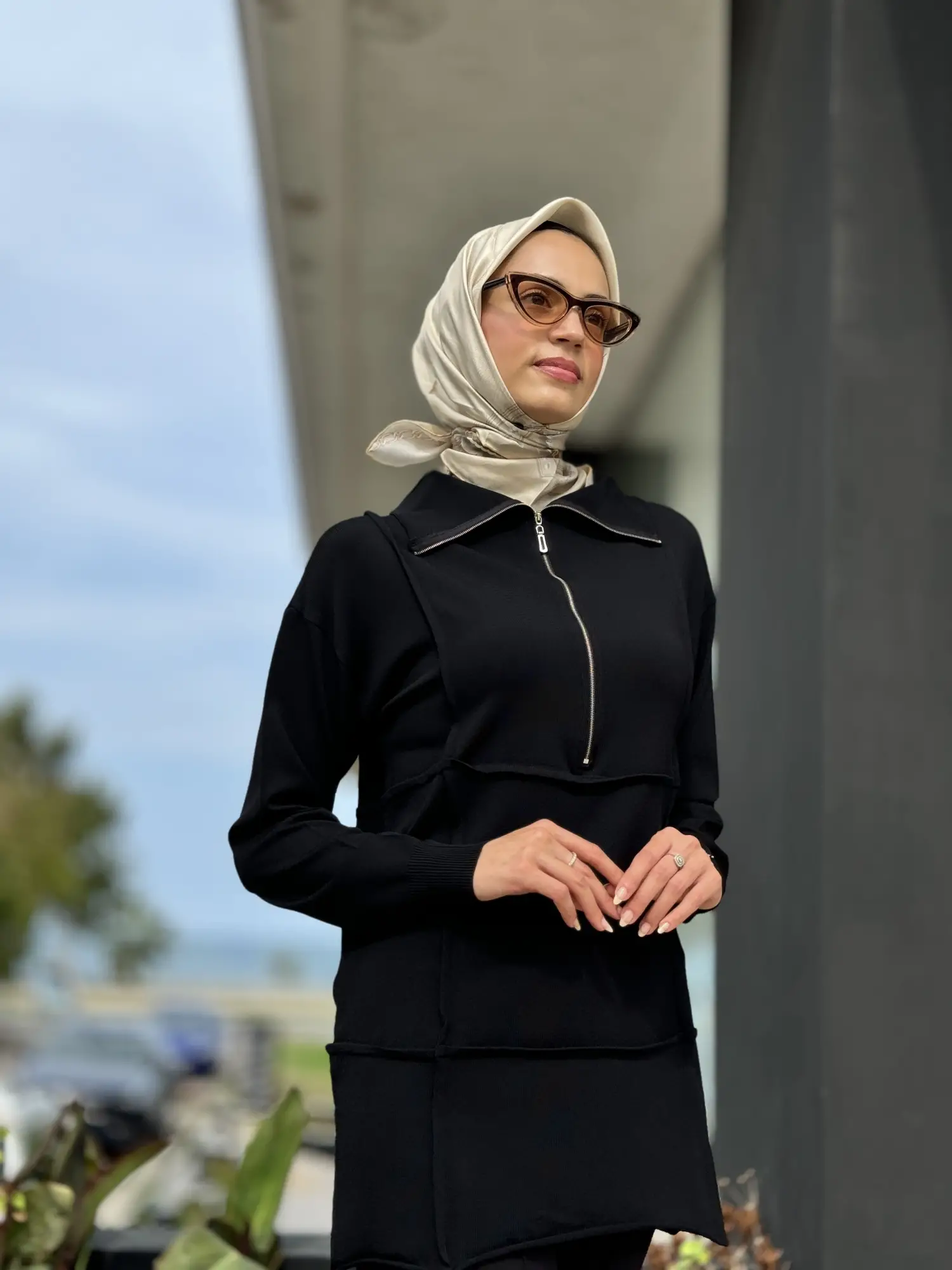 Misswhence Fermuarlı Triko Tunik 36013