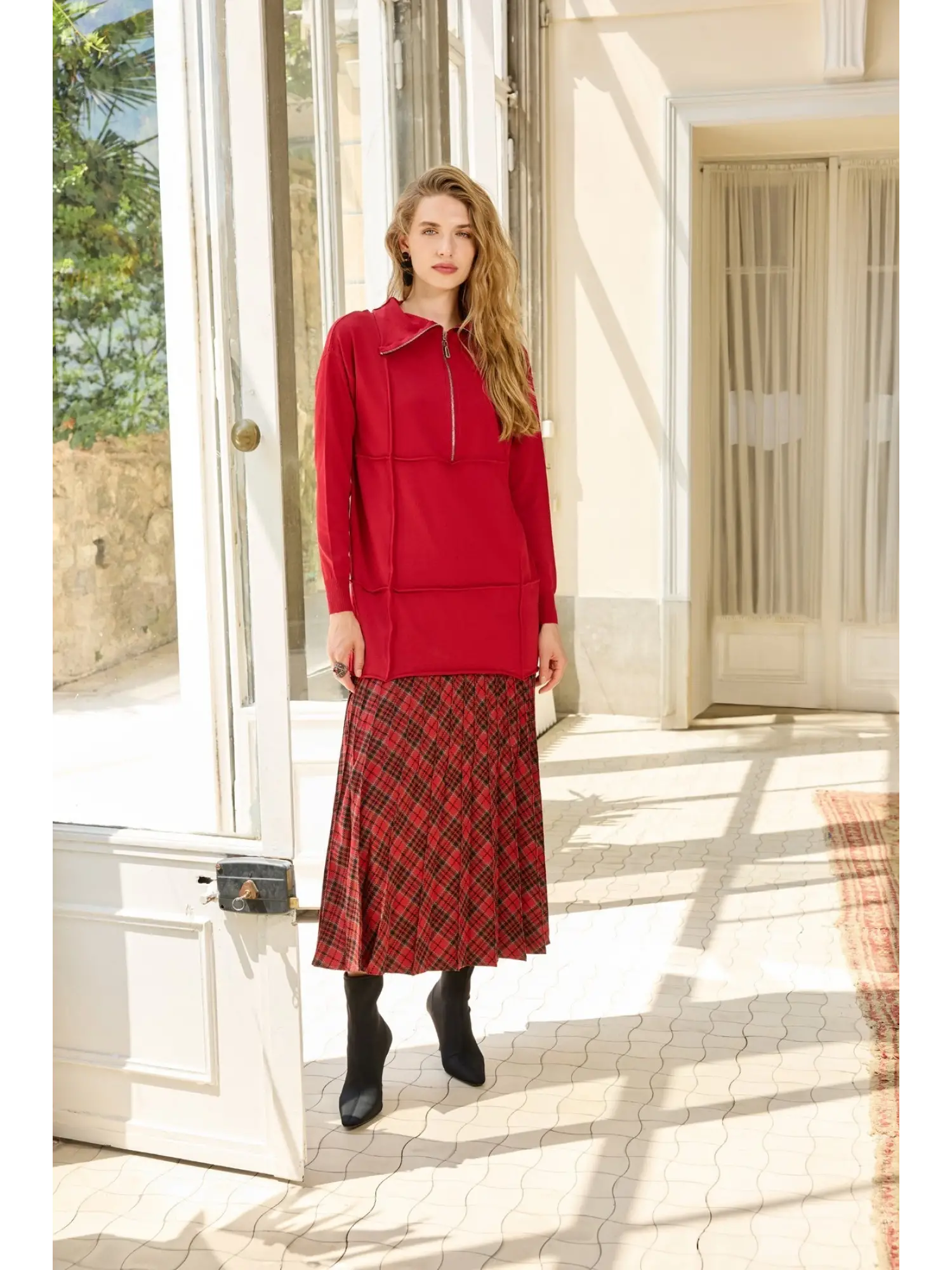 Misswhence Fermuarlı Triko Tunik 36013