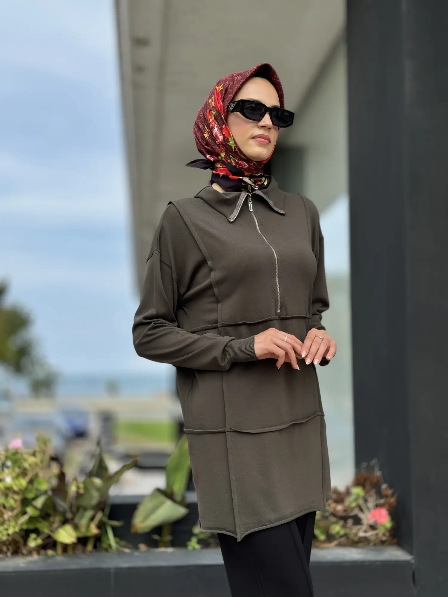 Misswhence Fermuarlı Triko Tunik 36013