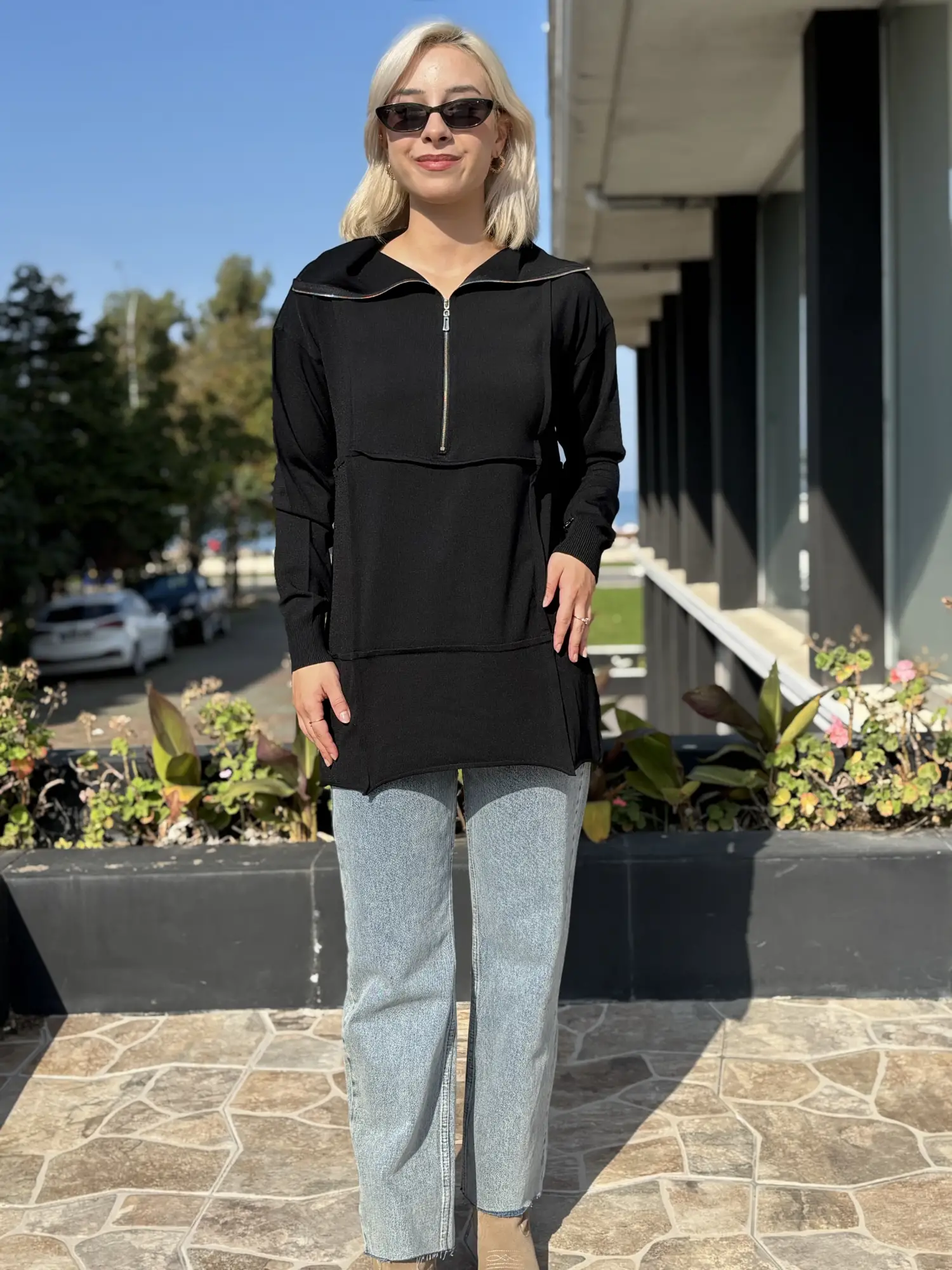 Misswhence Fermuarlı Triko Tunik 36013