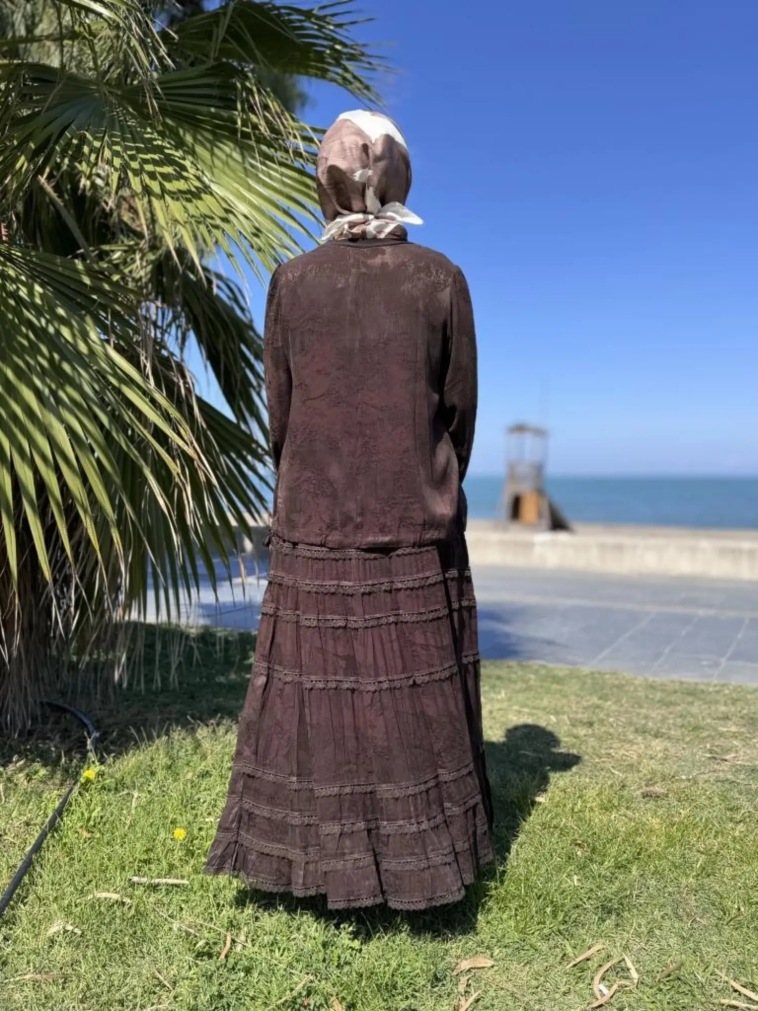 Misswhence Fistolu Cupra İpek Etek Bluz Takım 38025