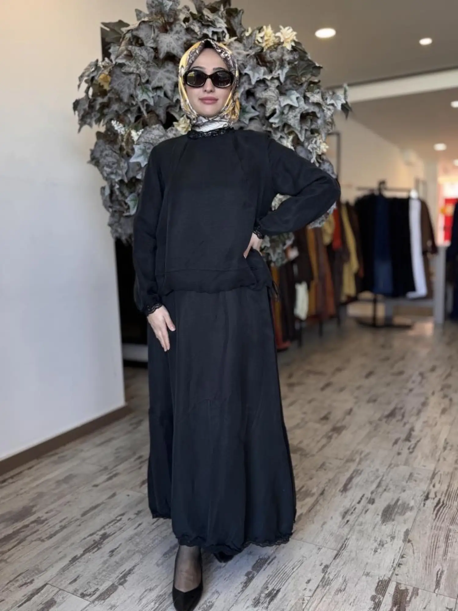 Misswhence Fistolu İpek Keten Bluz Etek Takım 37000