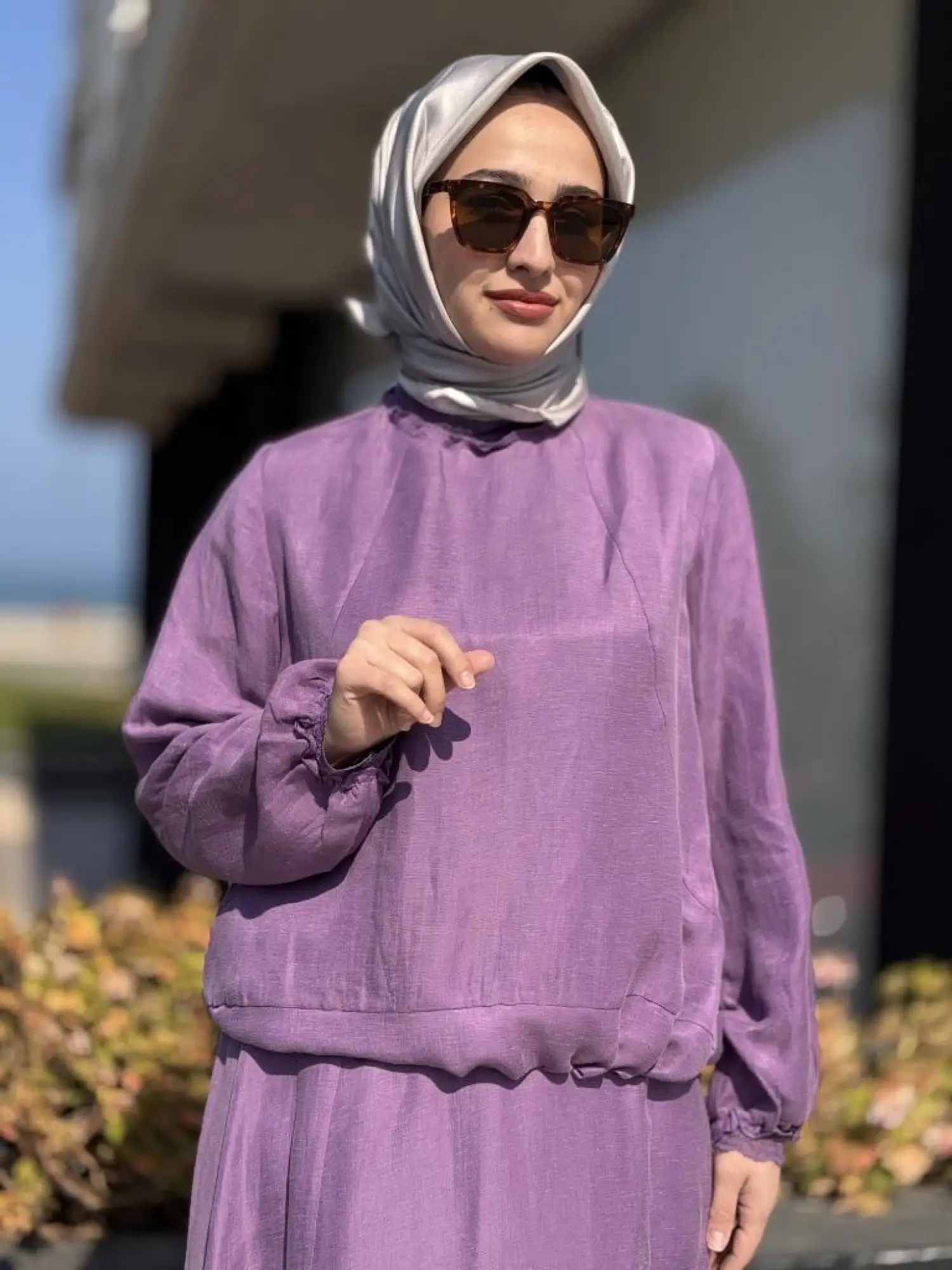 Misswhence Fistolu İpek Keten Bluz Etek Takım 37000