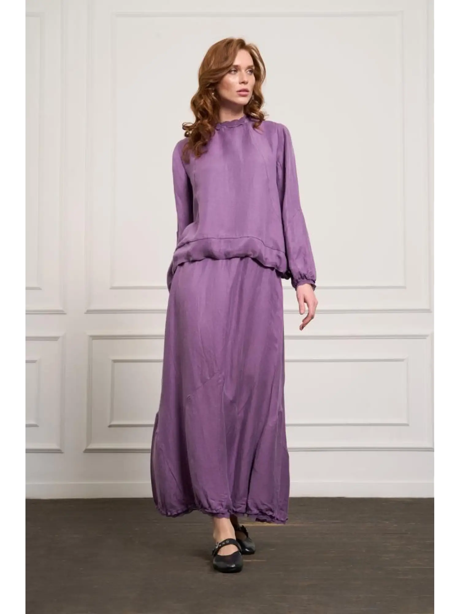 Misswhence Fistolu İpek Keten Bluz Etek Takım 37000