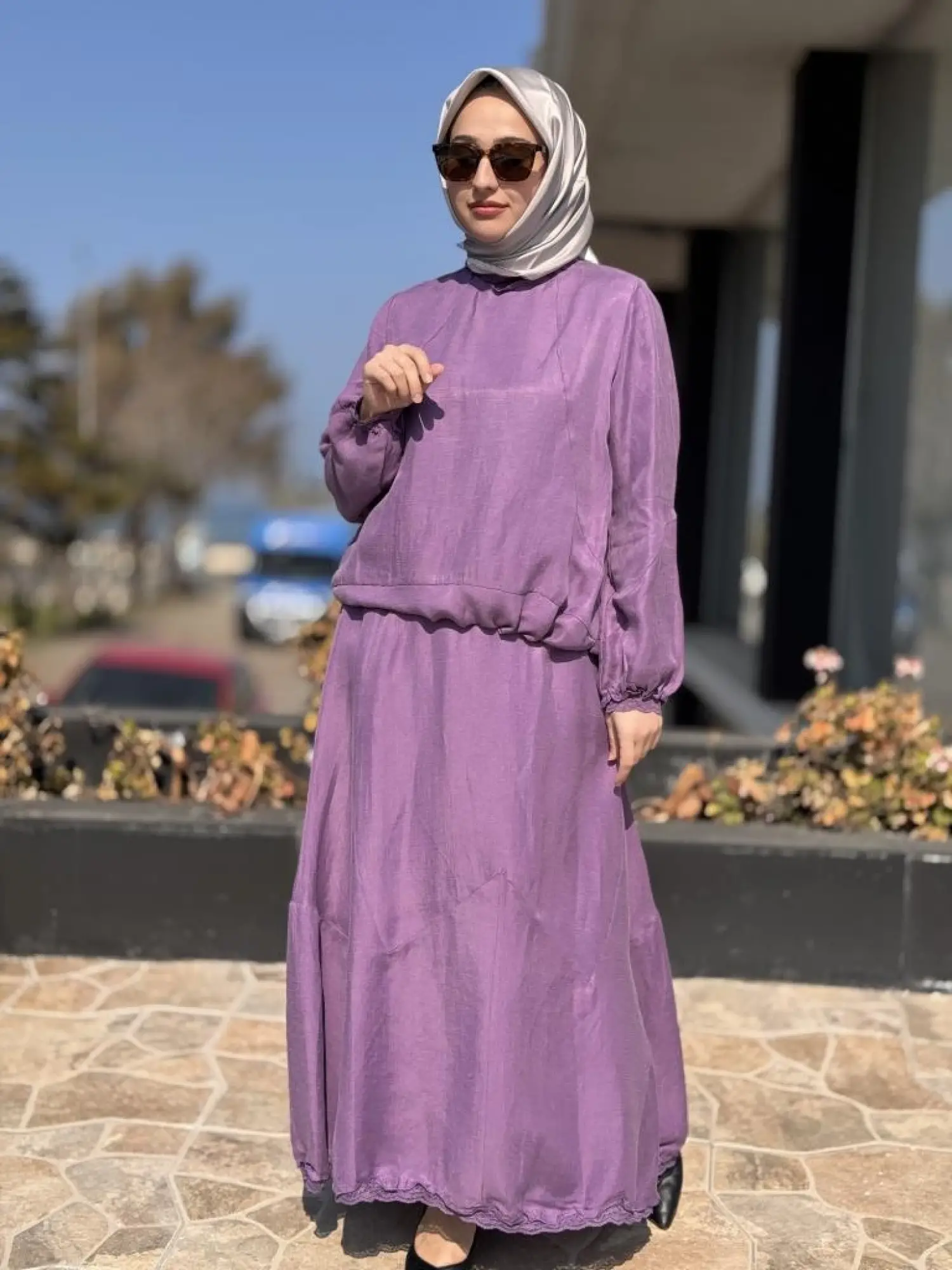 Misswhence Fistolu İpek Keten Bluz Etek Takım 37000