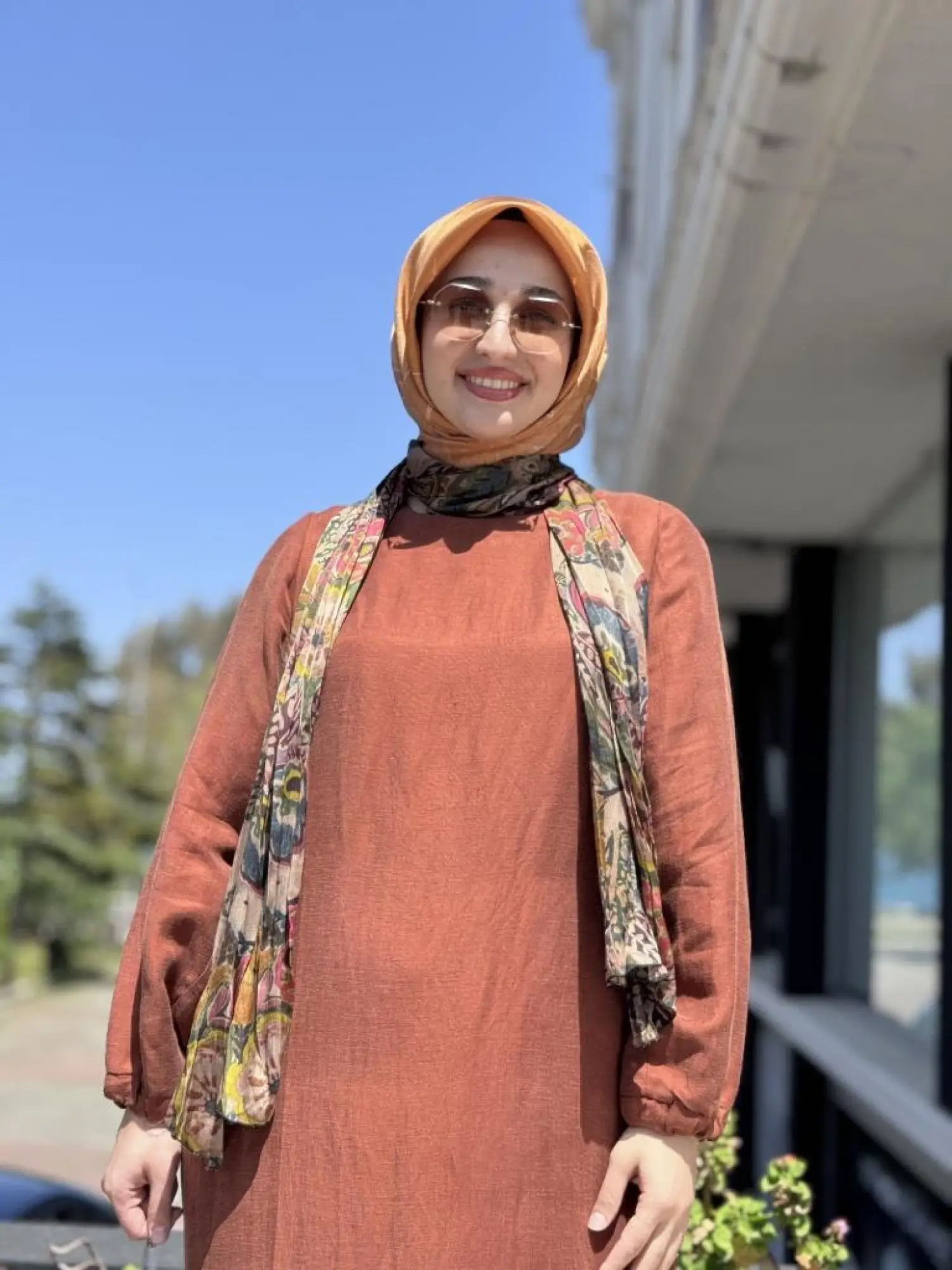 Misswhence Fular Ve Cep Detaylı  Büyük Beden Keten Elbise V3135