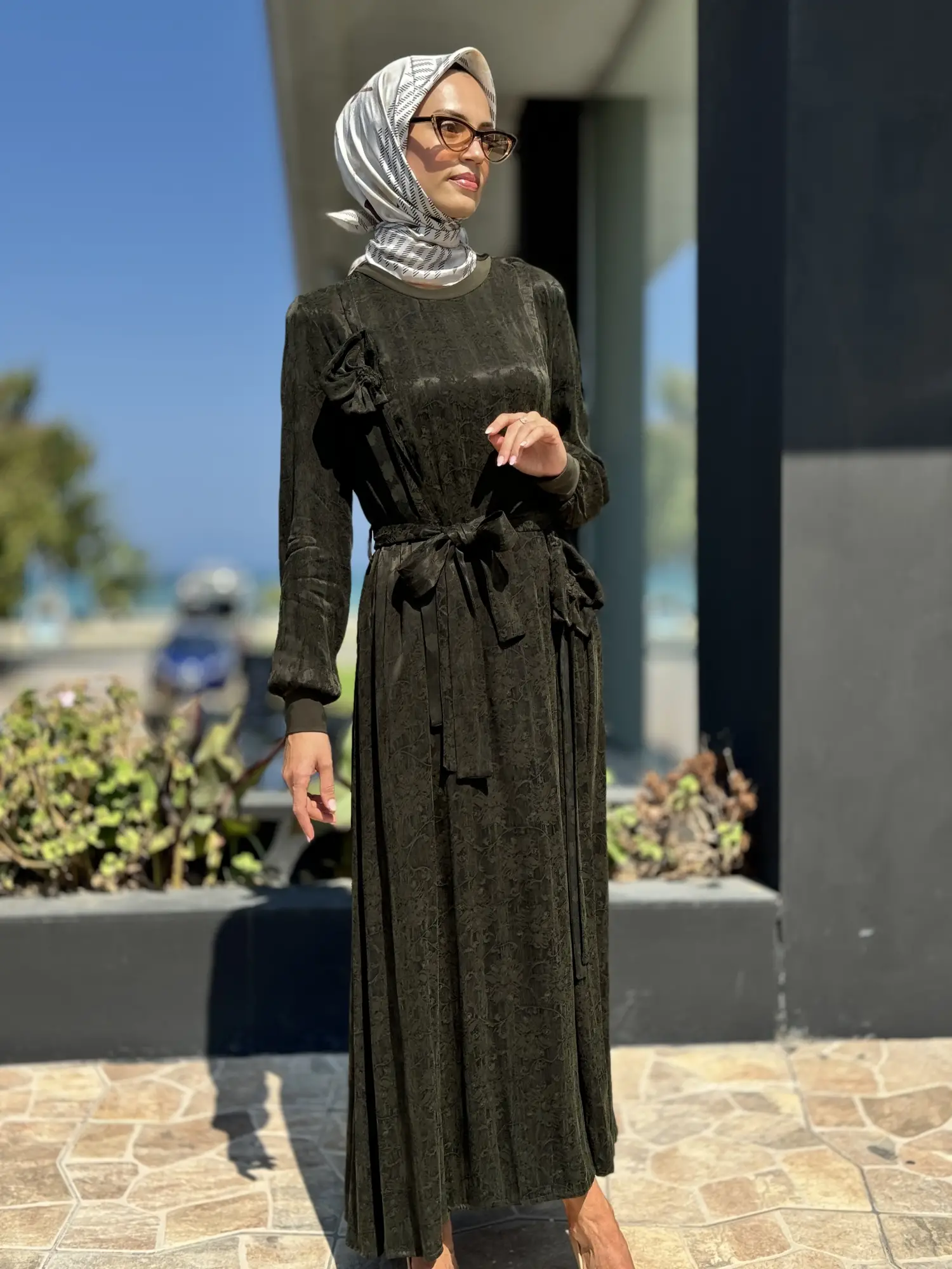 Misswhence Gül Detaylı İpek Elbise 36800