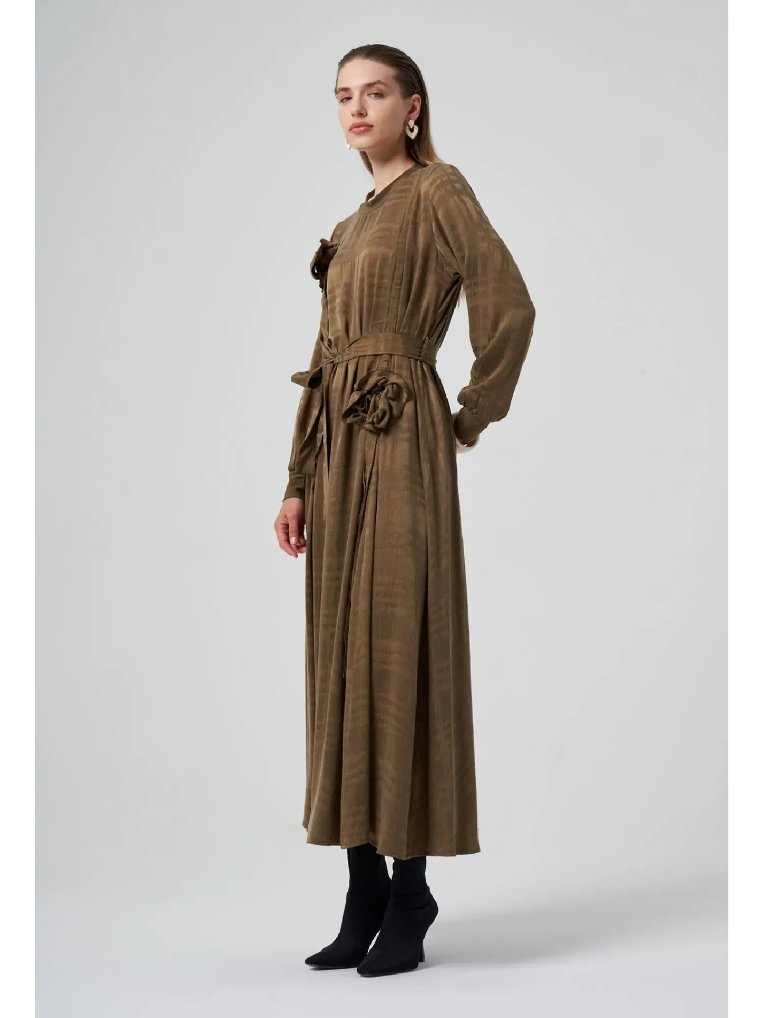 Misswhence Gül Detaylı İpek Elbise 36800