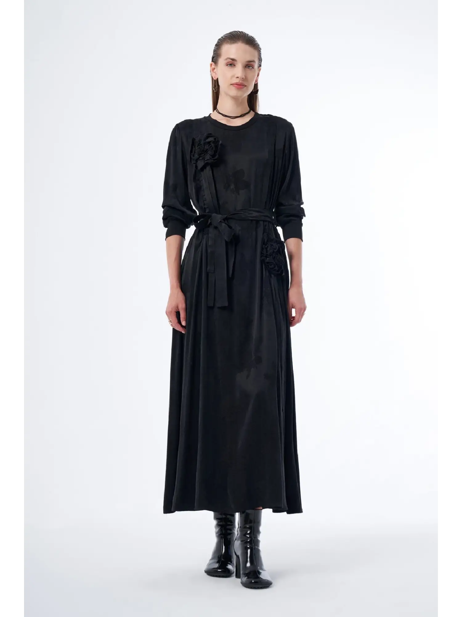 Misswhence Gül Detaylı İpek Elbise 36800