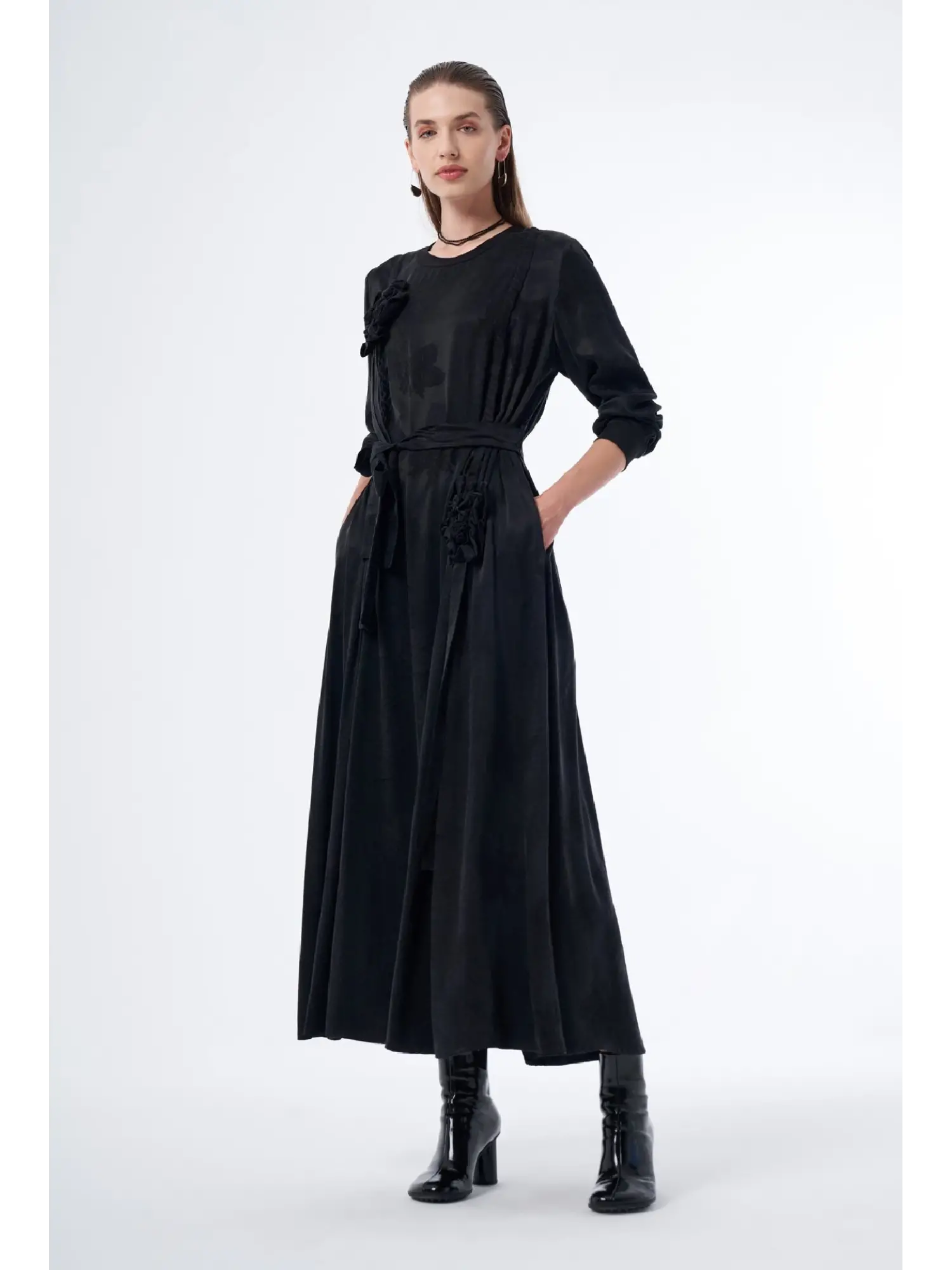 Misswhence Gül Detaylı İpek Elbise 36800