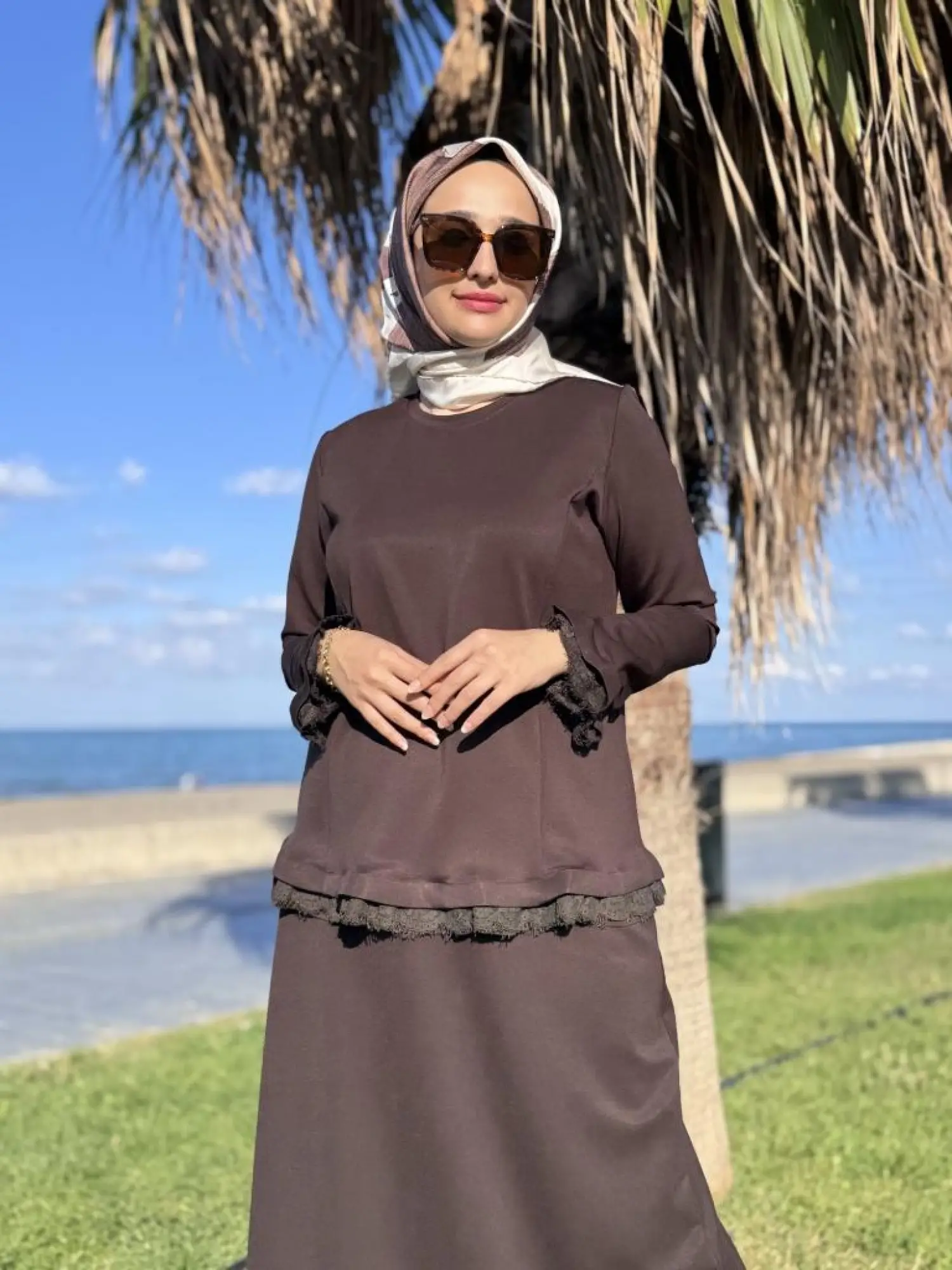 Misswhence Güpür Detaylı Etek Bluz Takım 38004