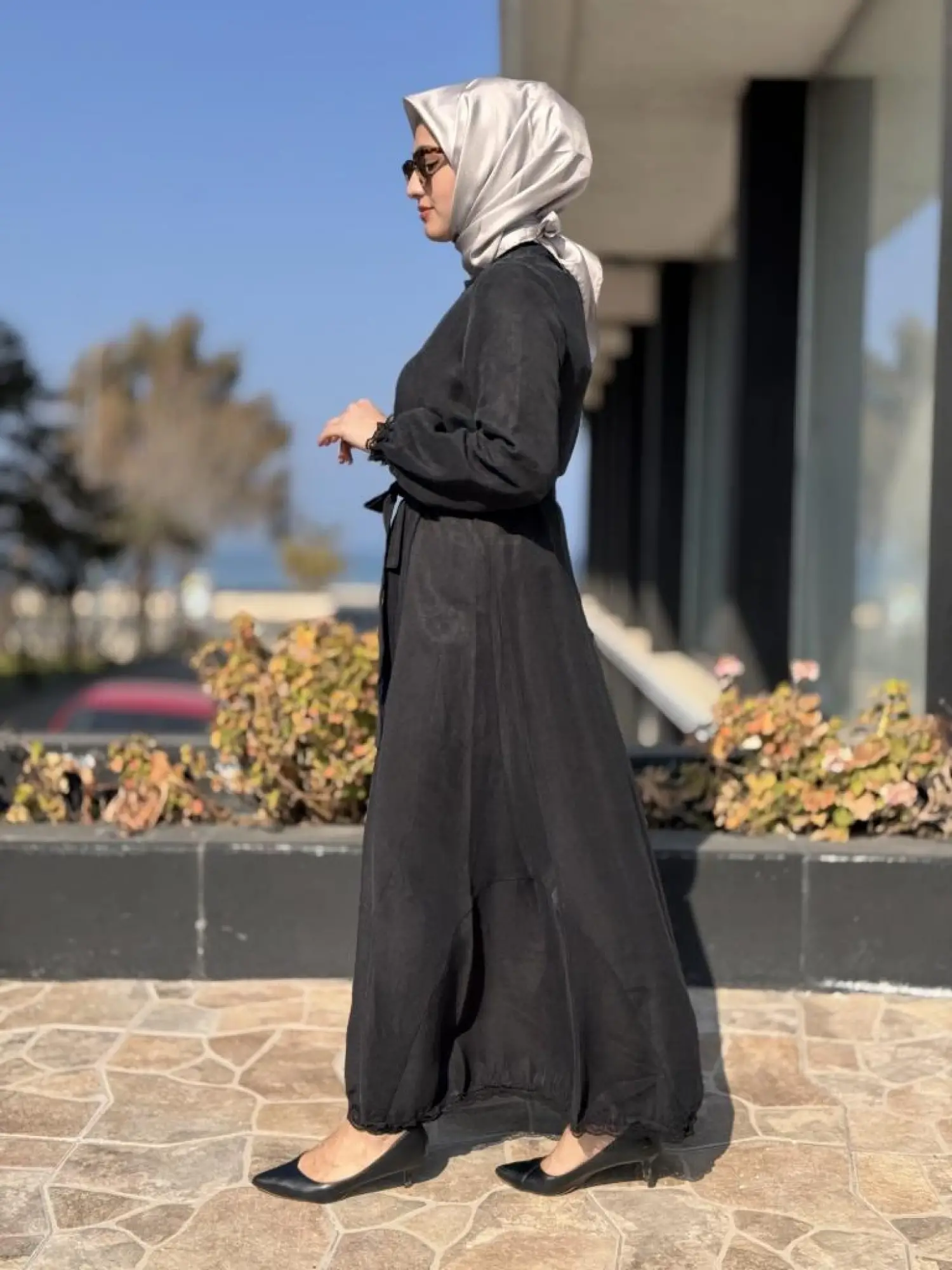 Misswhence Güpür Detaylı İpek Keten Elbise 37831