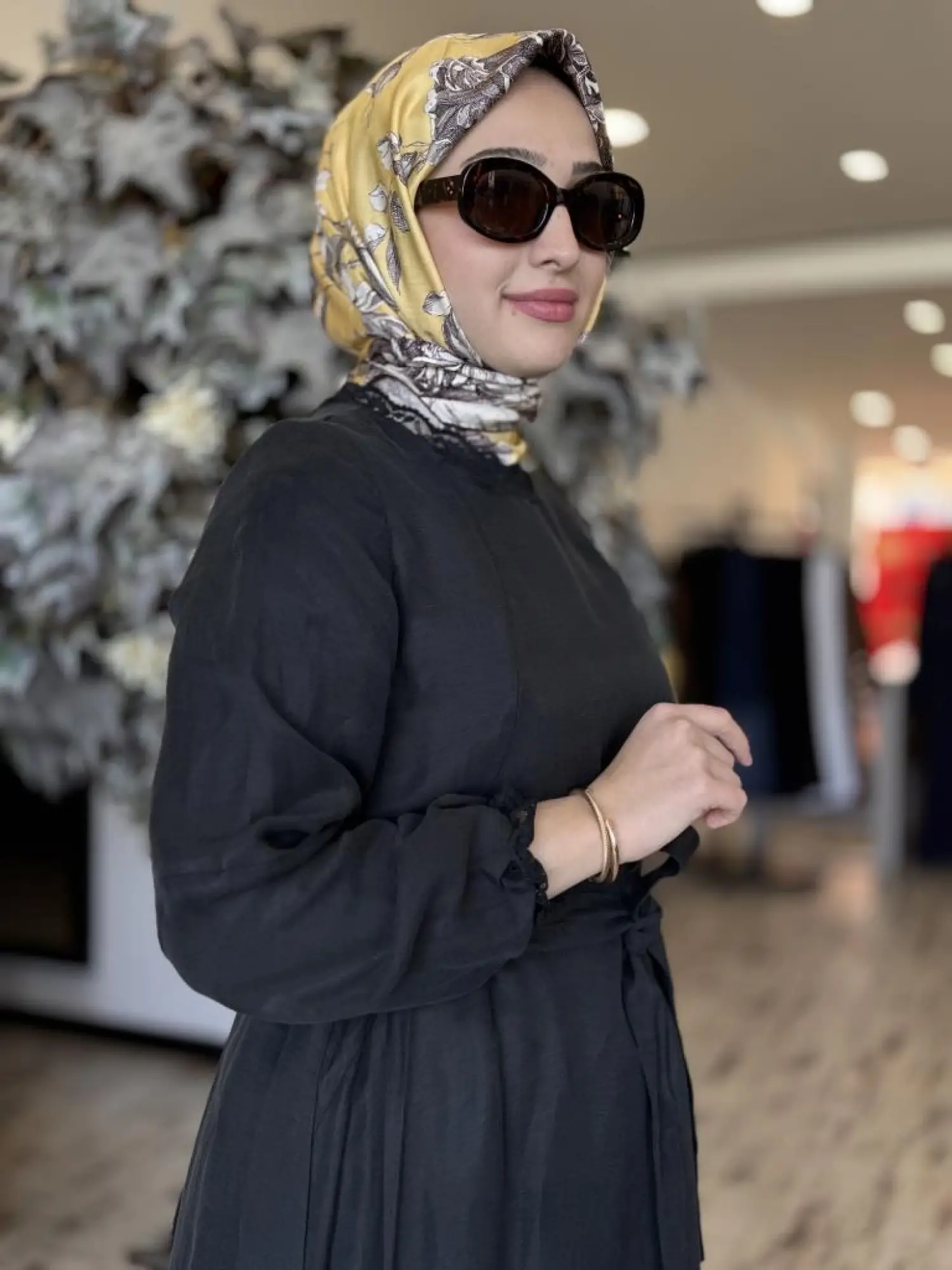 Misswhence Güpür Detaylı İpek Keten Elbise 37831