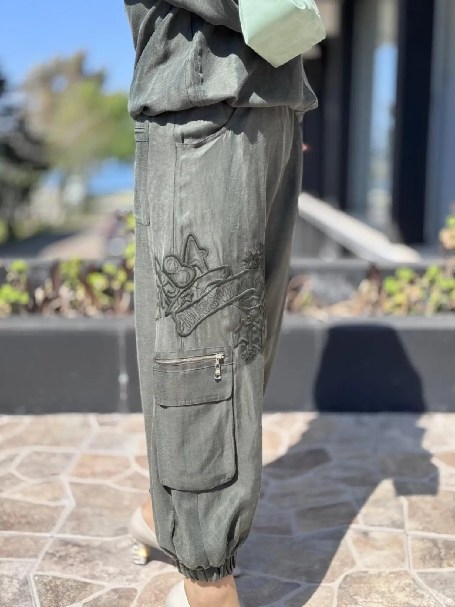 Misswhence İpek Keten Bluz Şalvar Etek Takım 37002