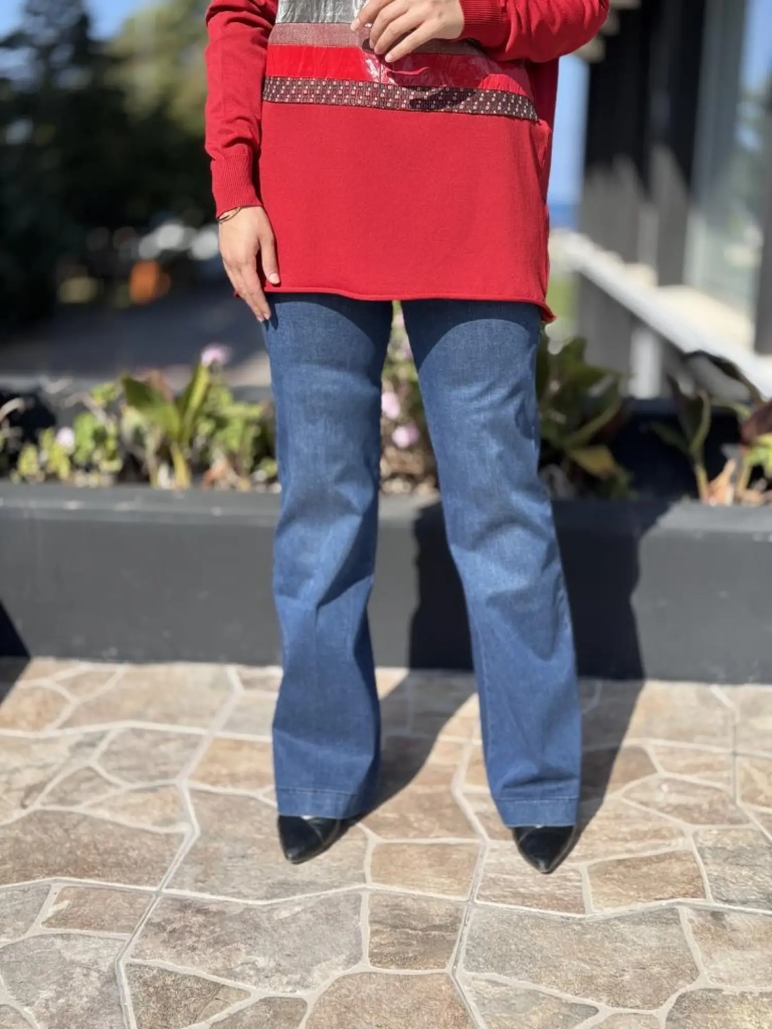 Misswhence İspanyol Paça Likralı Kot Pantolon 38101