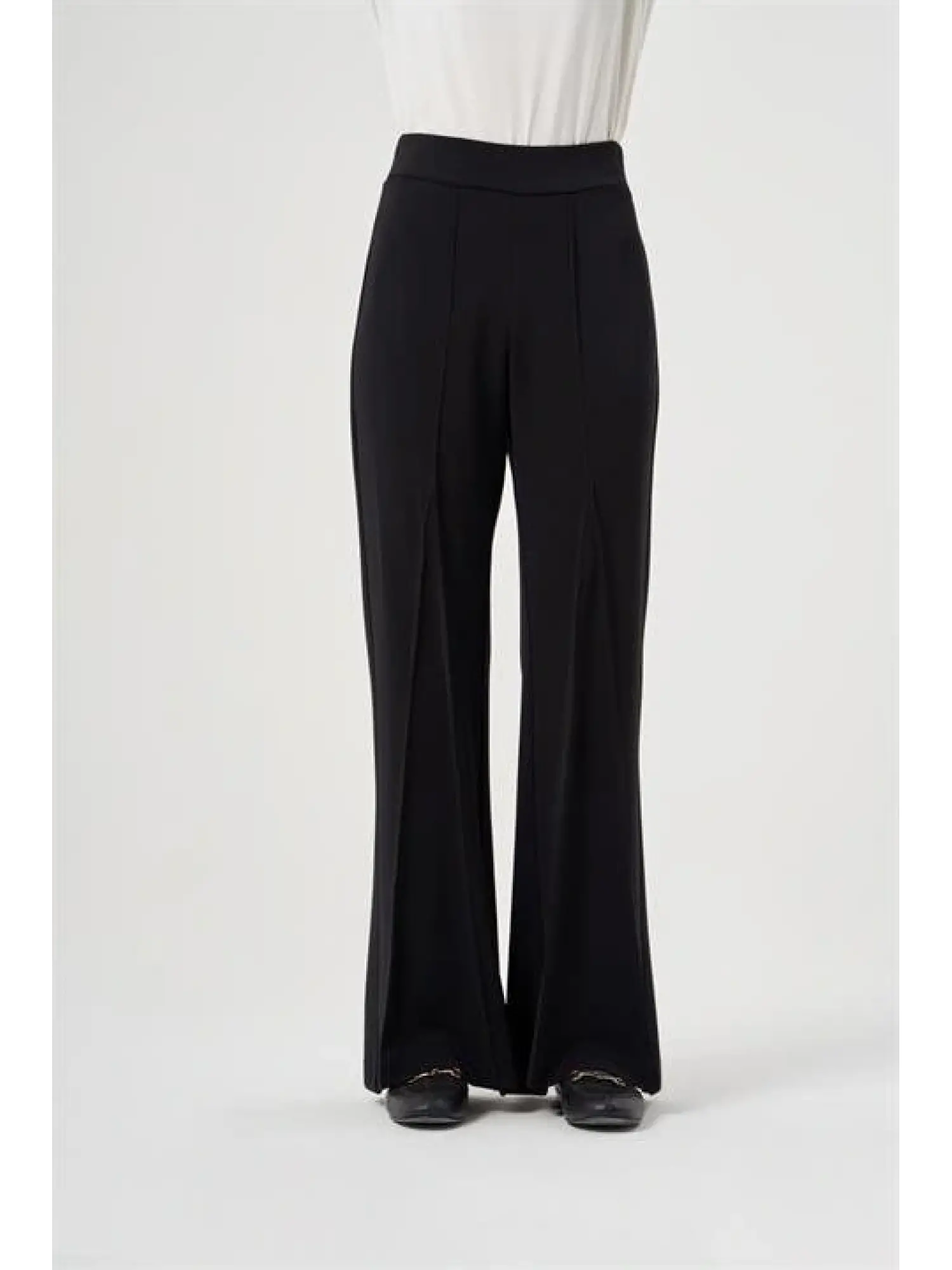 Misswhence İspanyol Paça Önü Dİkiş Detaylı Örme Pantolon 34105