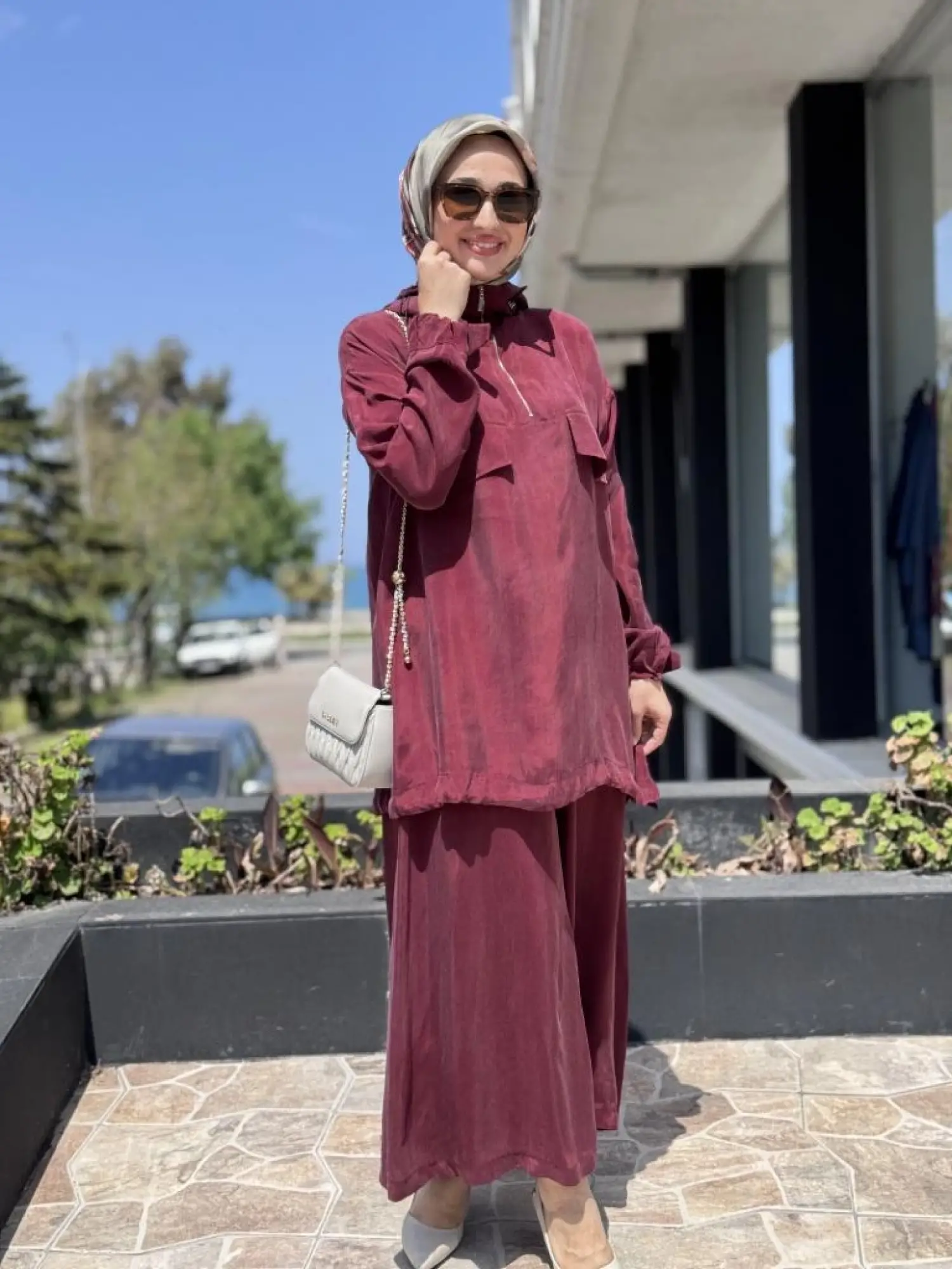 Misswhence Kapüşonlu Cep Detaylı Tunik Pantolon Takım 37007