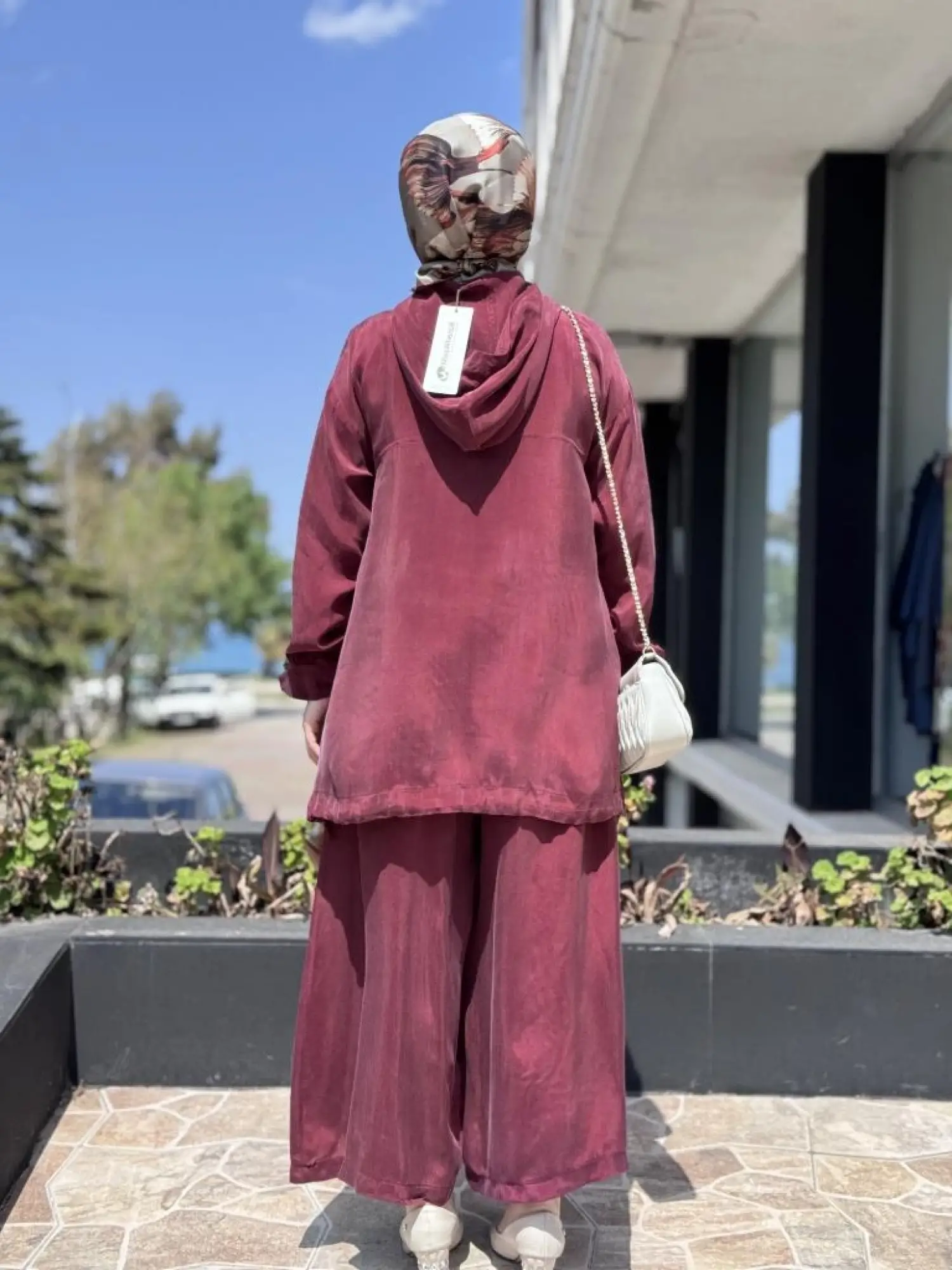 Misswhence Kapüşonlu Cep Detaylı Tunik Pantolon Takım 37007