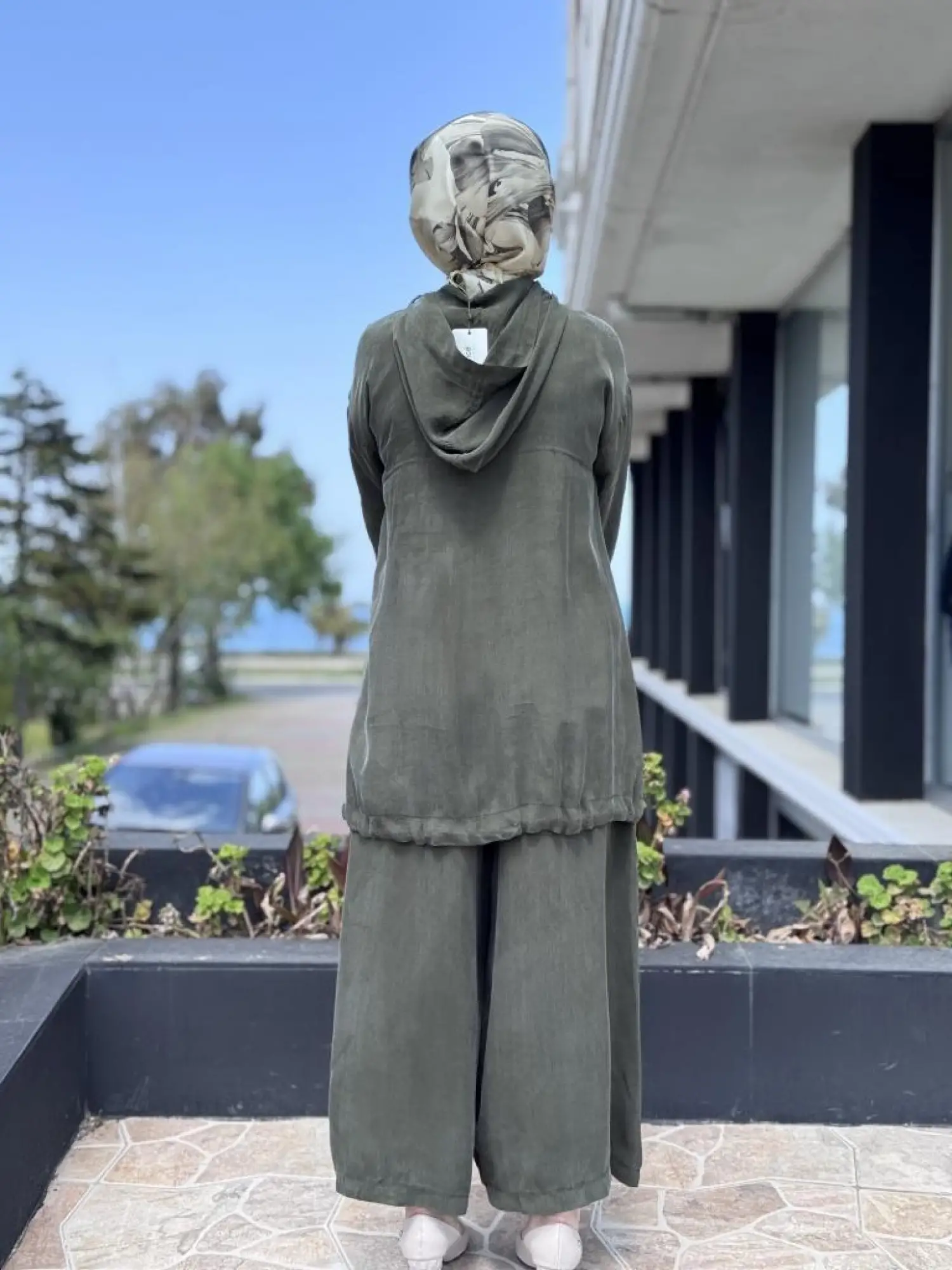 Misswhence Kapüşonlu Cep Detaylı Tunik Pantolon Takım 37007